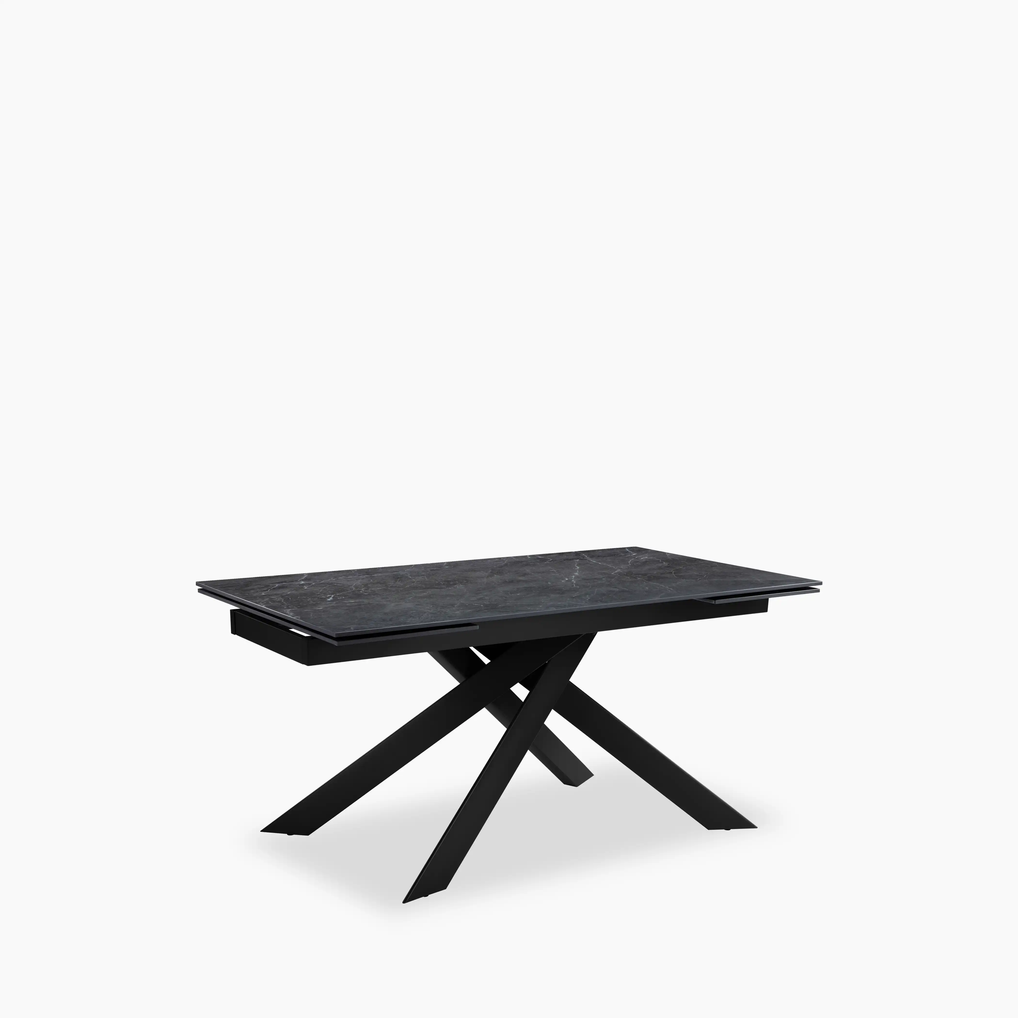 Adele 6-10 Seat Rectangle Extendable Dining Table | Grey Sintered Stone & Dark Grey - Image 5