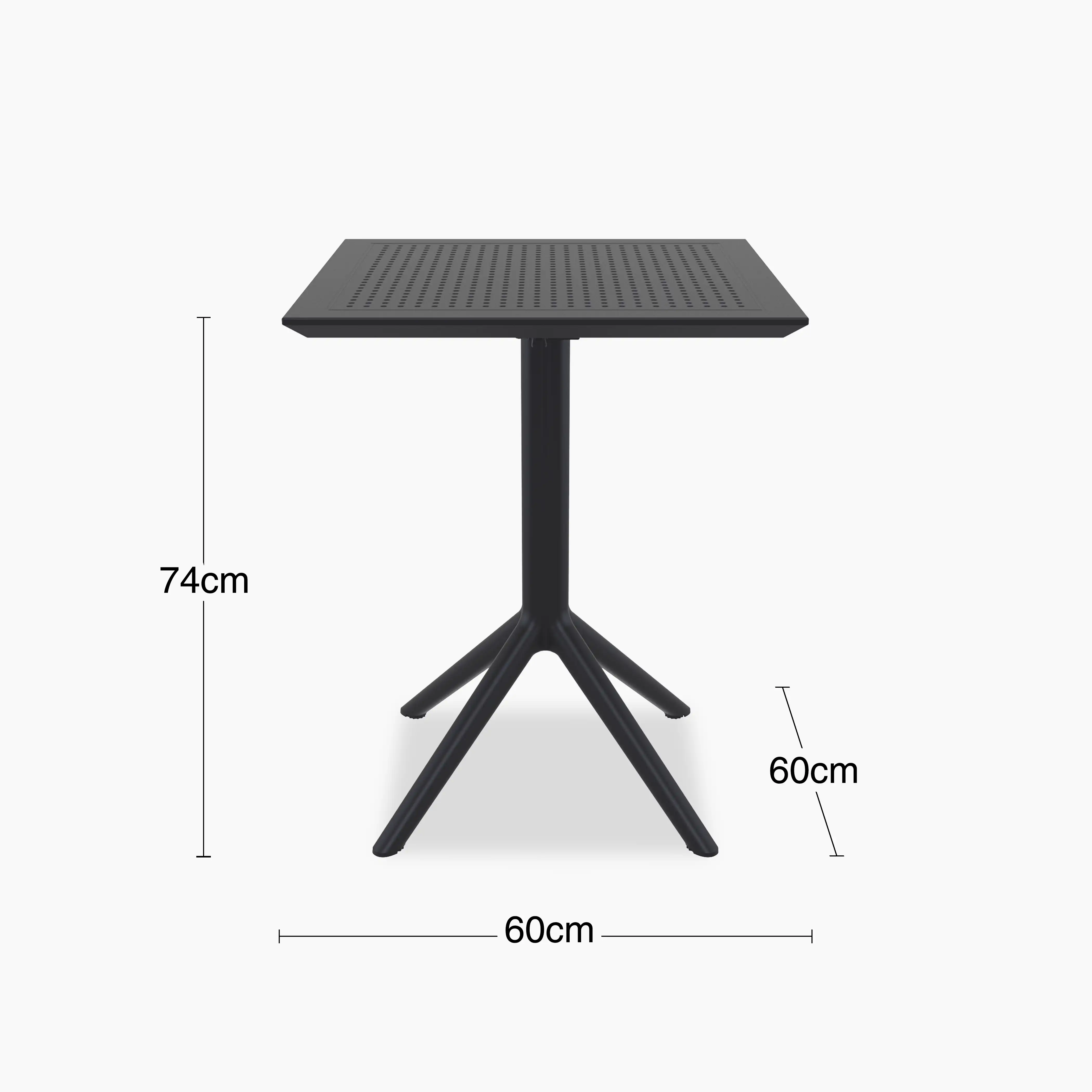 Aiden 4 Seat Square Folding Cafe Table | Black - Image 6