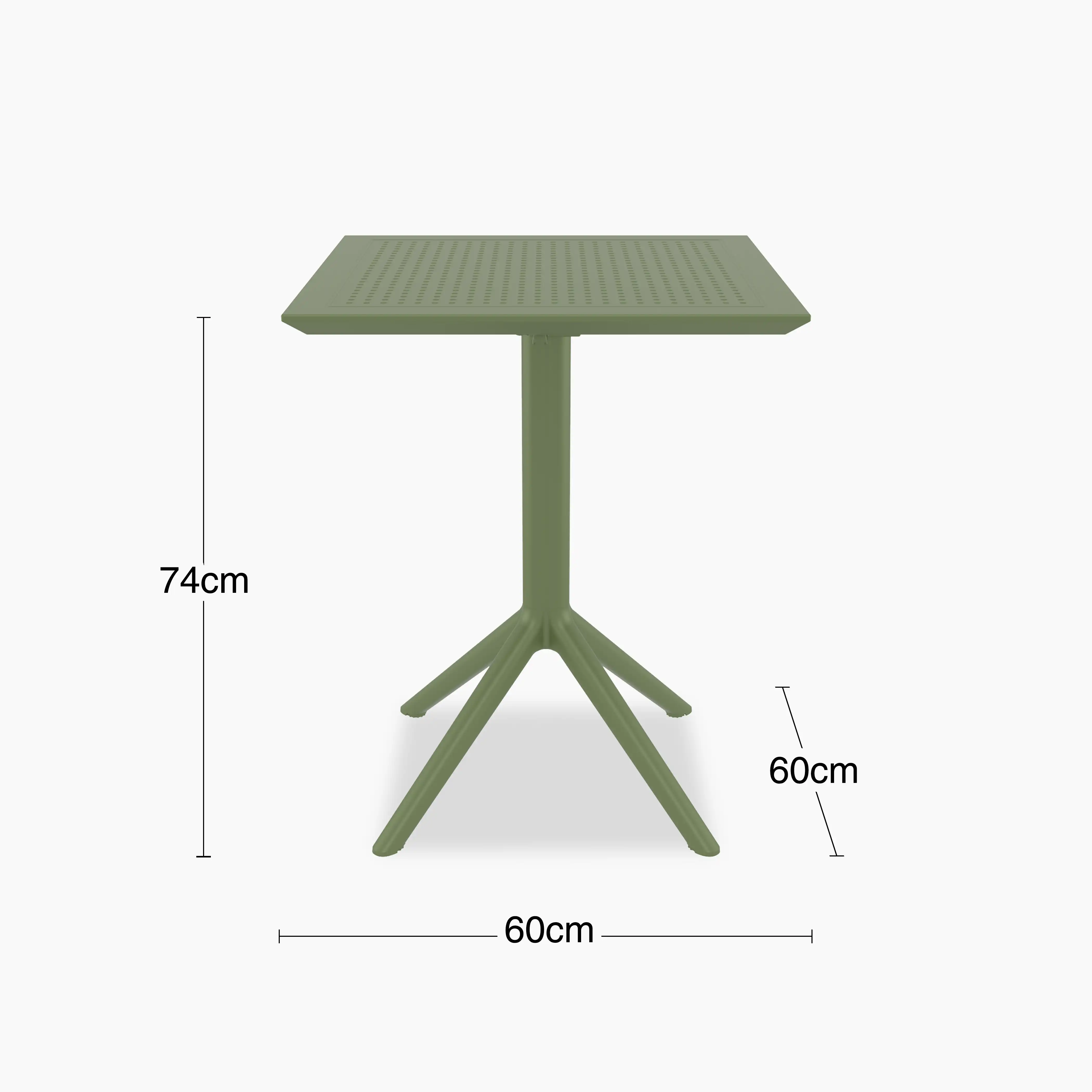 Aiden 4 Seat Square Folding Cafe Table | Green - Image 6