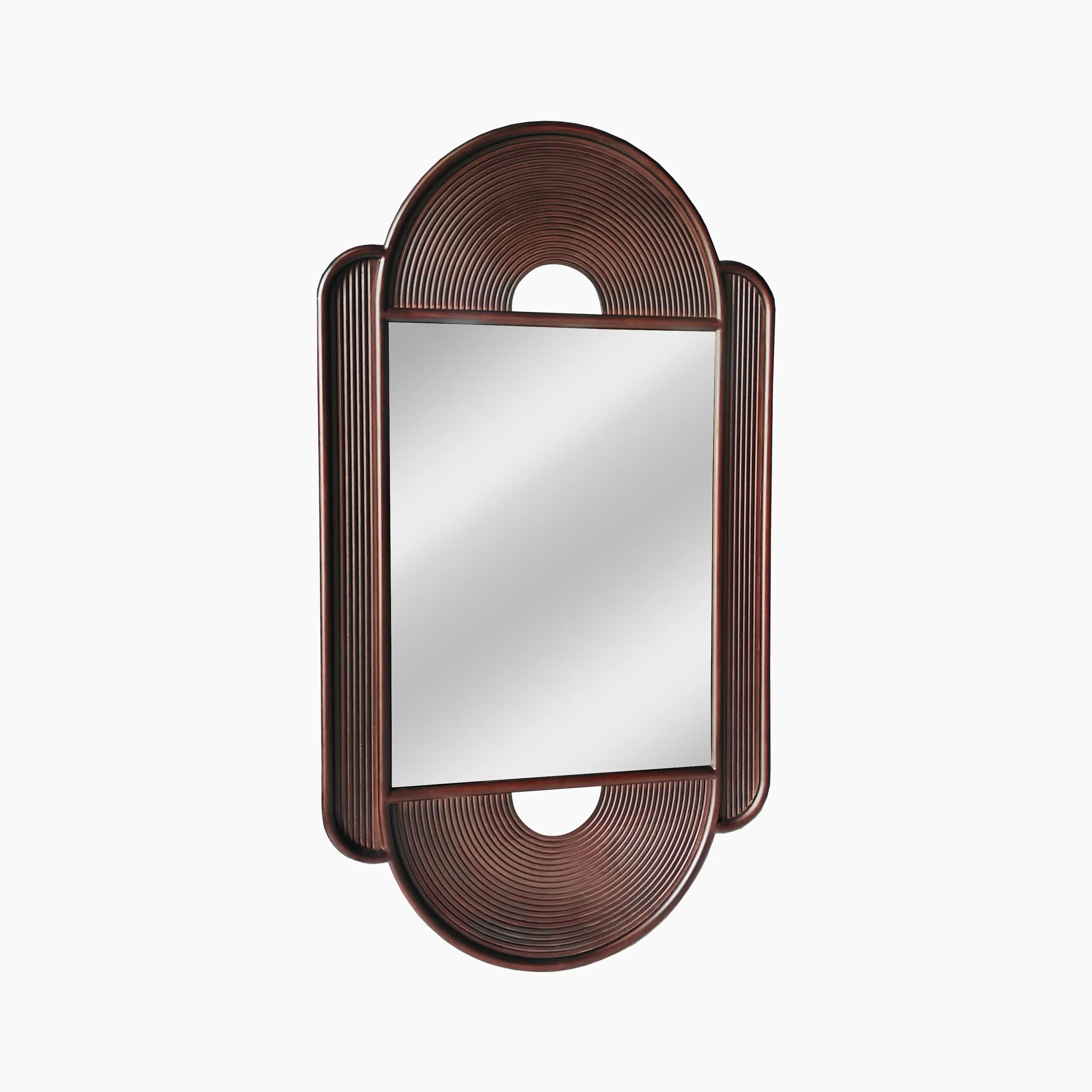 Akin Oval Wall Mirror, 115 x 65 cm | Walnut - Image 2
