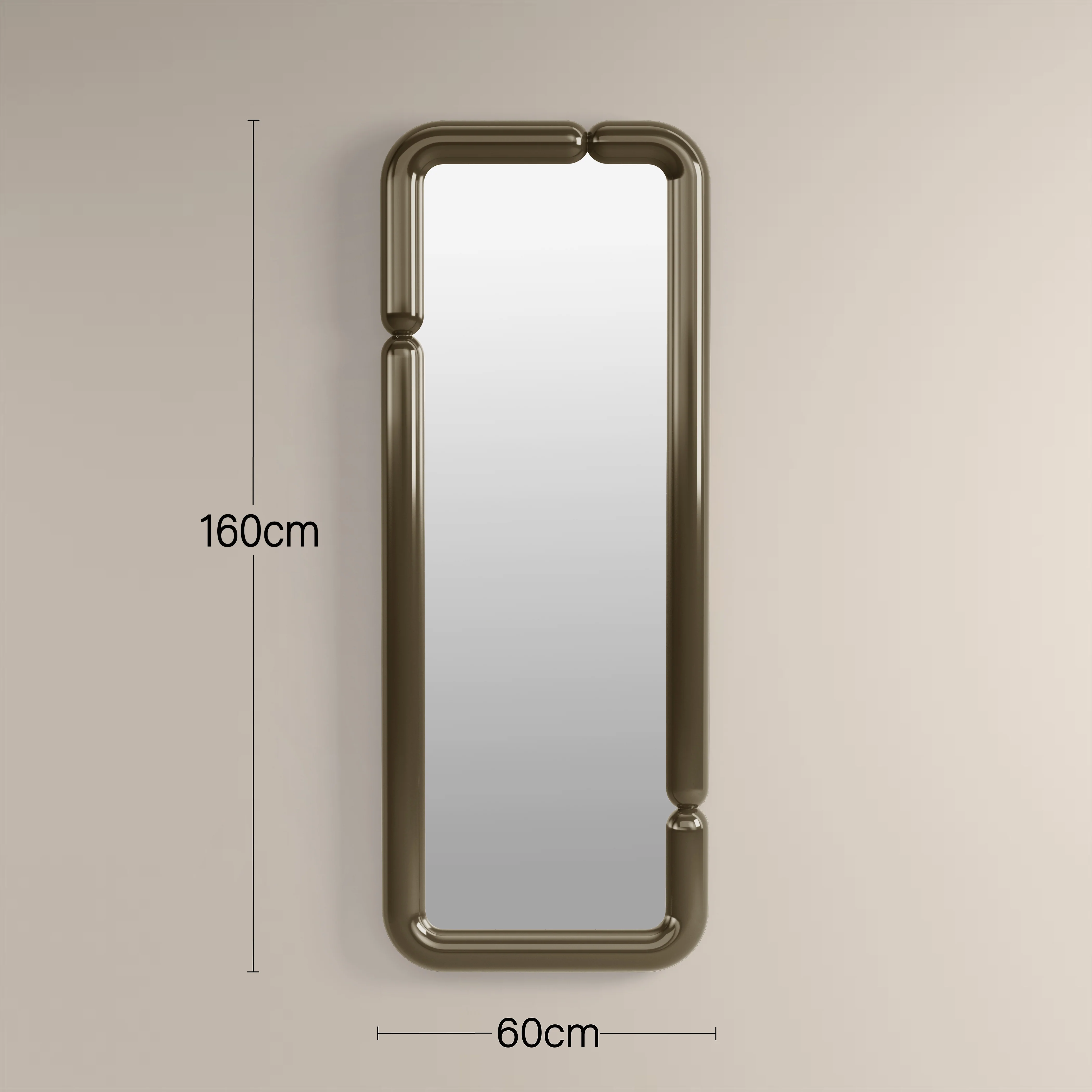 Alana Full Length Wall Mirror, 160 x 60 cm | High Gloss Clay Green - Image 3