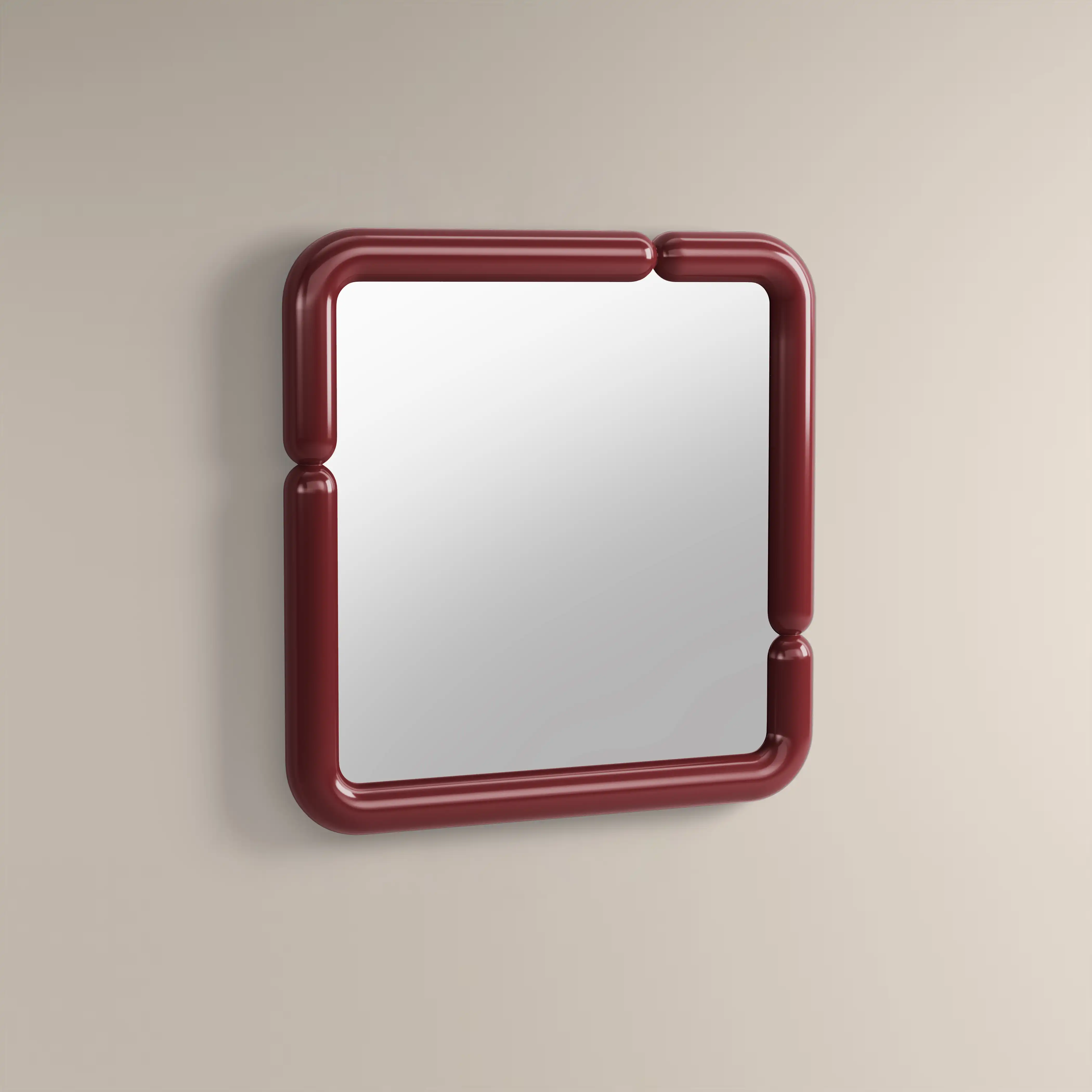 Alana Wall Mirror, 90 cm | High Gloss Burgundy - Image 2