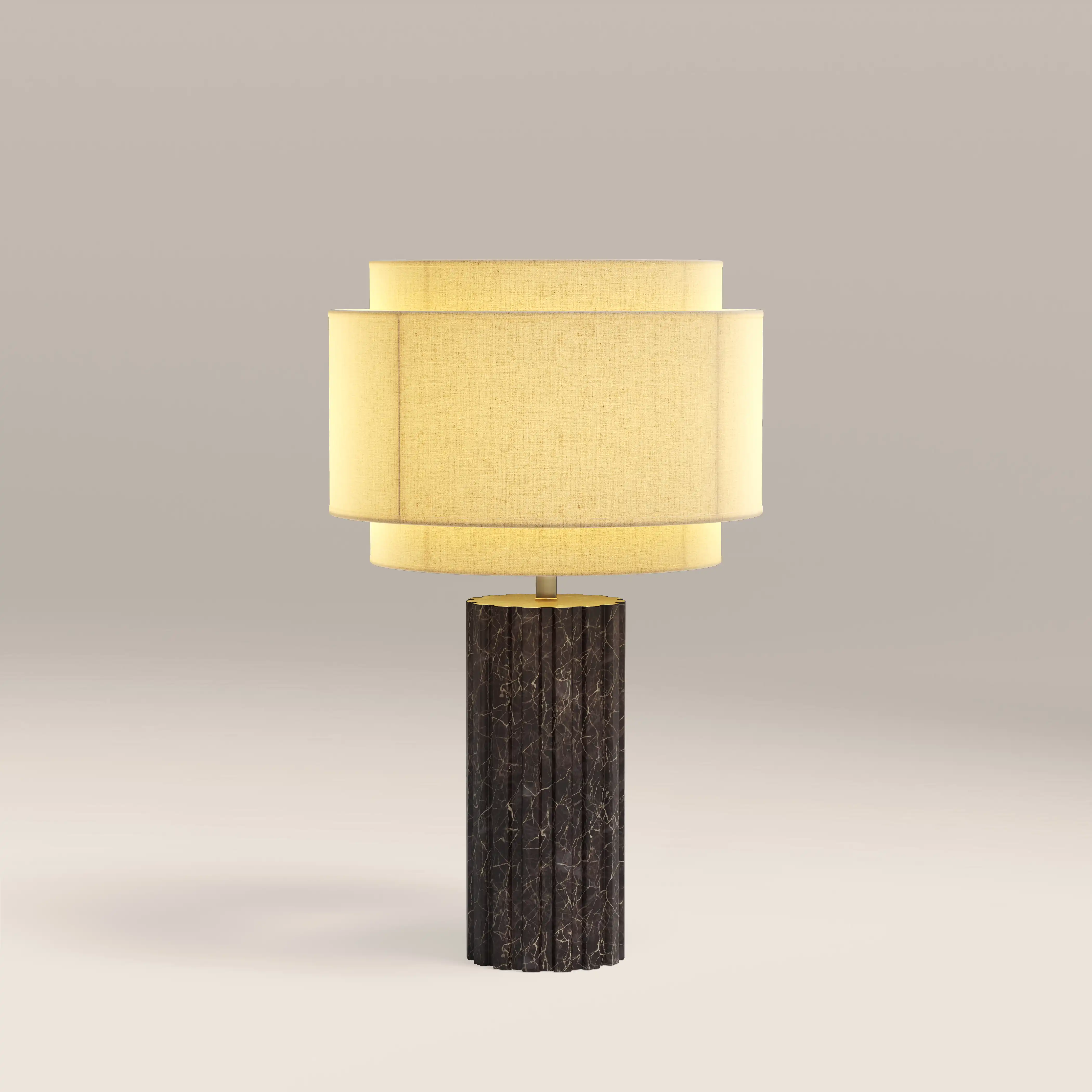 Aldridge Table Lamp | Chocolate Brown Marble - Image 3