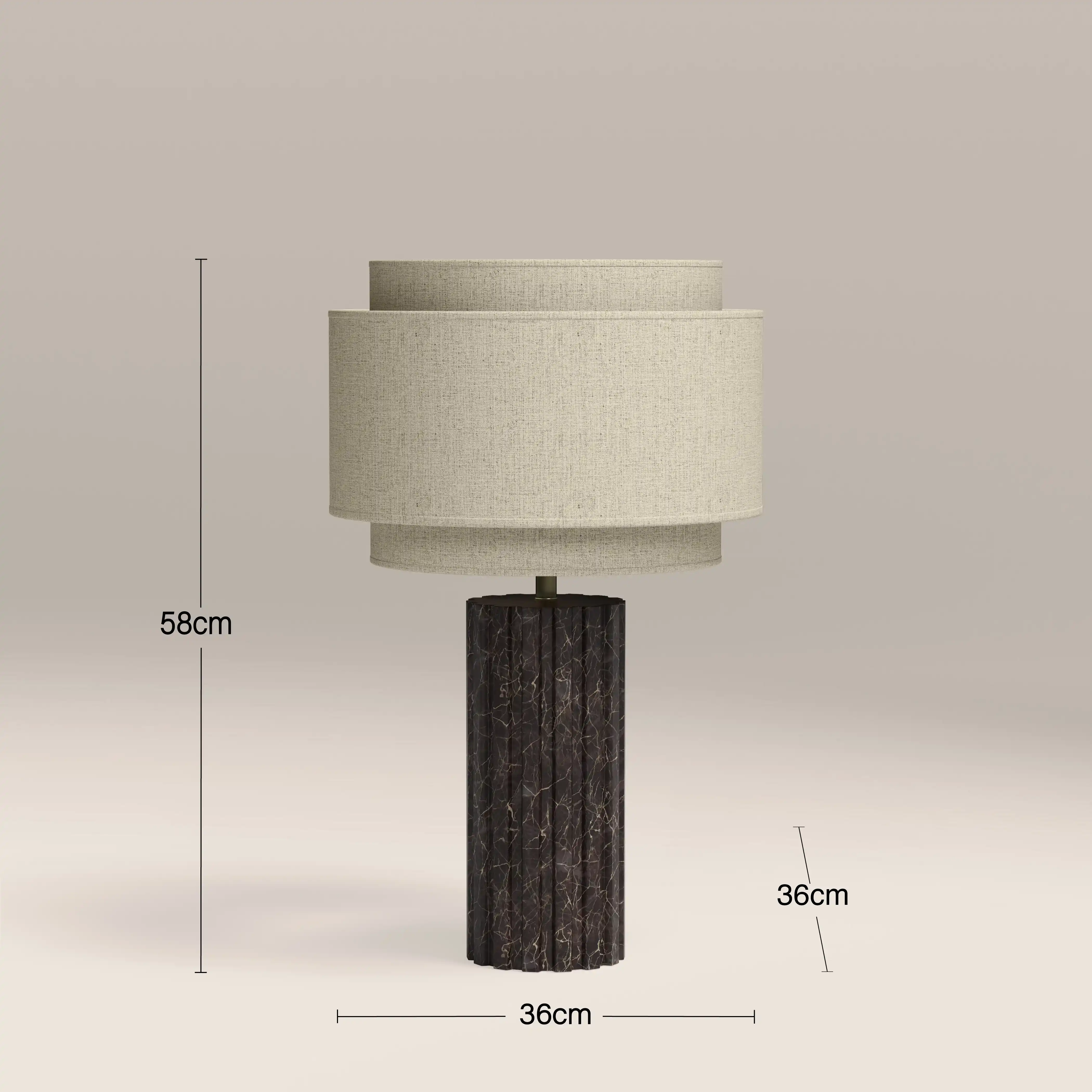 Aldridge Table Lamp | Chocolate Brown Marble - Image 4