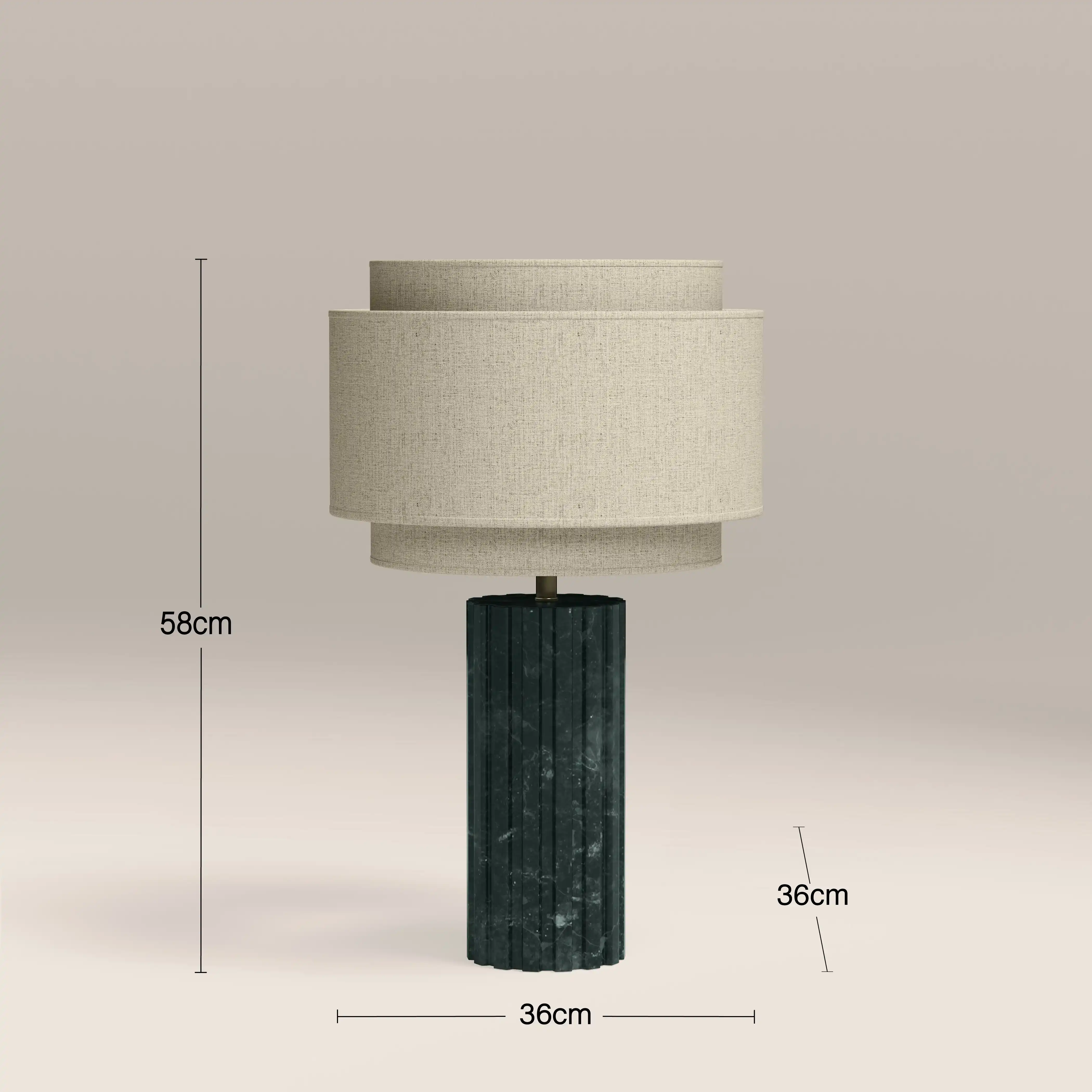Aldridge Table Lamp | Dark Green Marble - Image 4