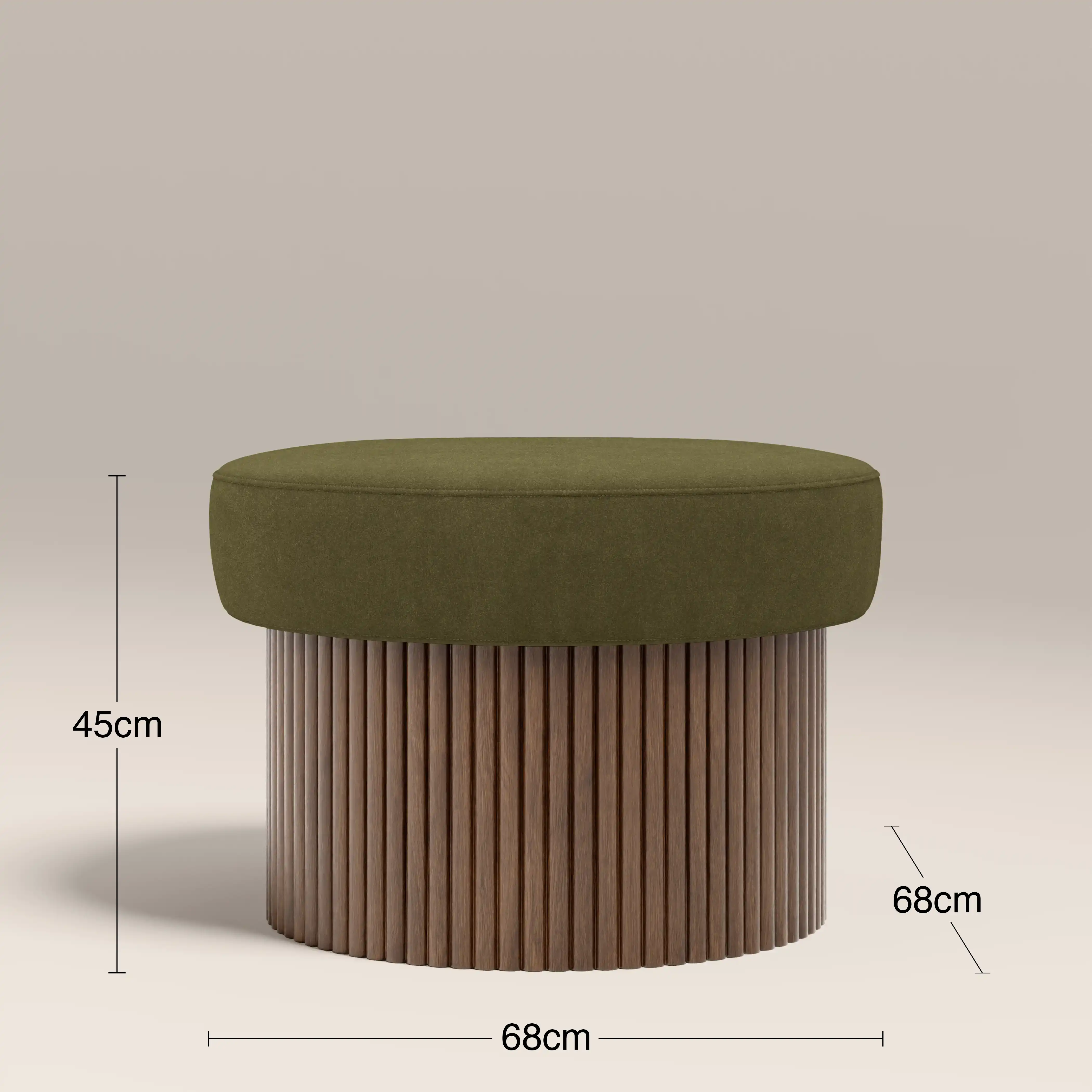 Alexis Storage Footstool | Moss Green Sustainable Mohair Velvet & Walnut - Image 5