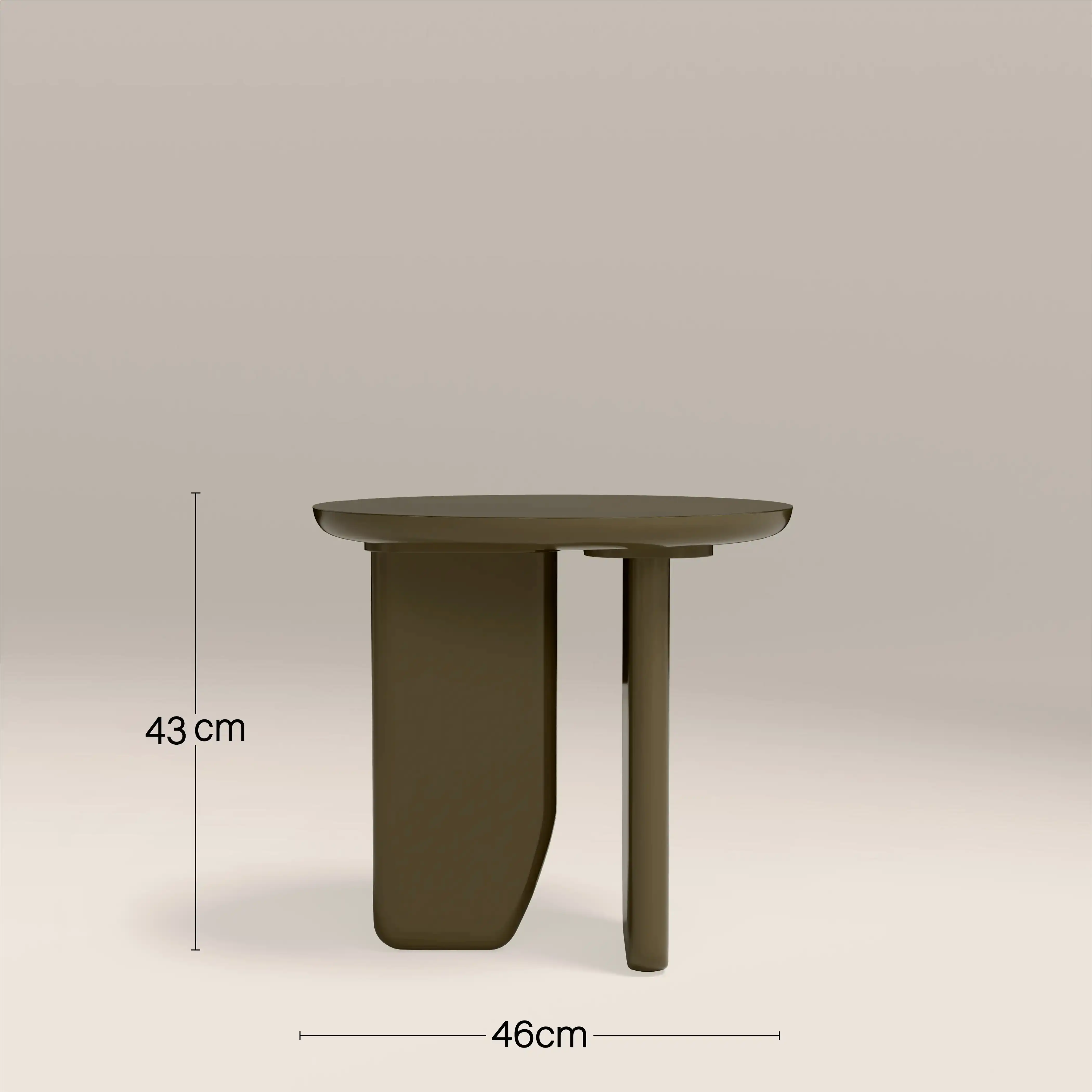 Aliza Round Side Table | High Gloss Clay Green - Image 3