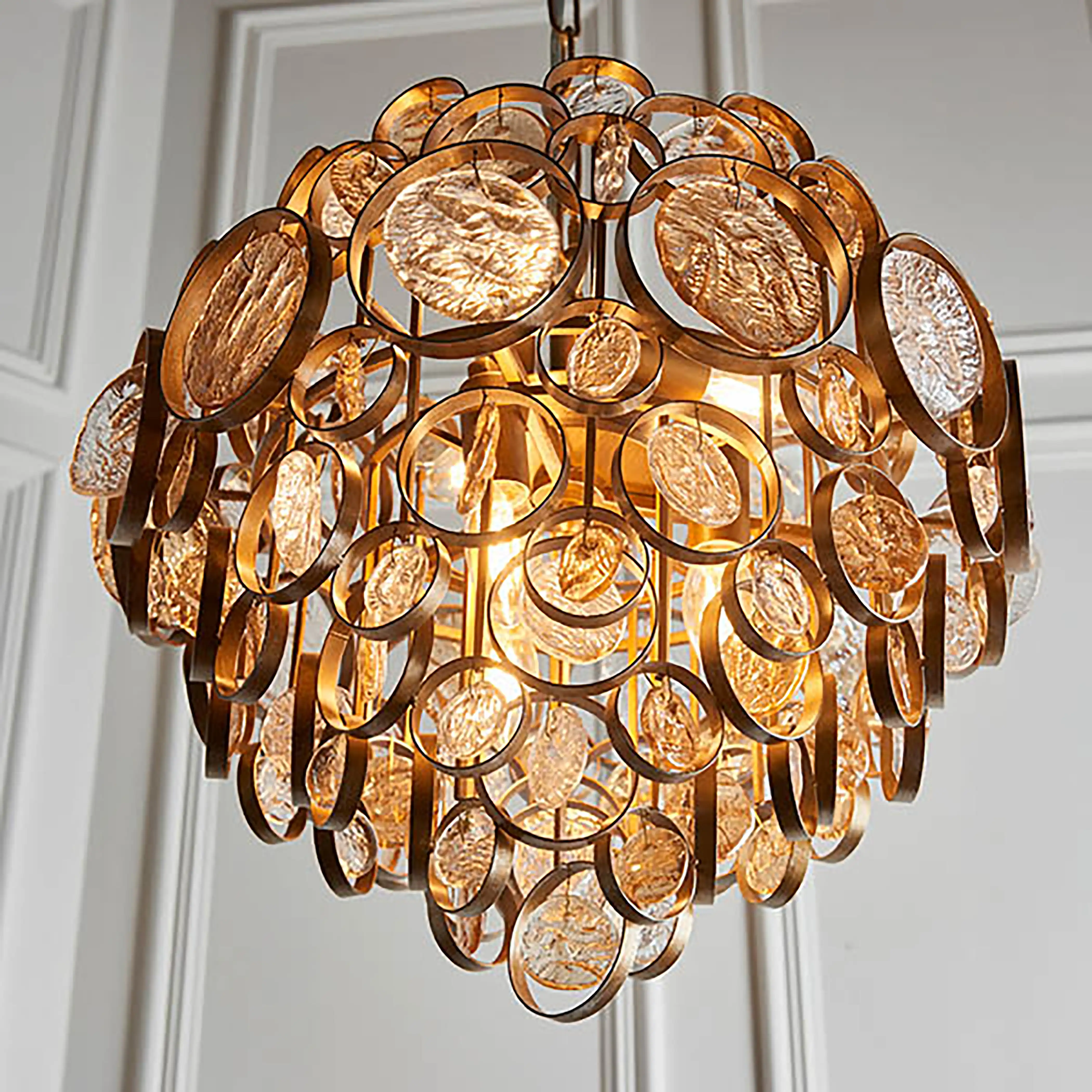 Allegra Pendant Light | Amber & Brass - Image 2