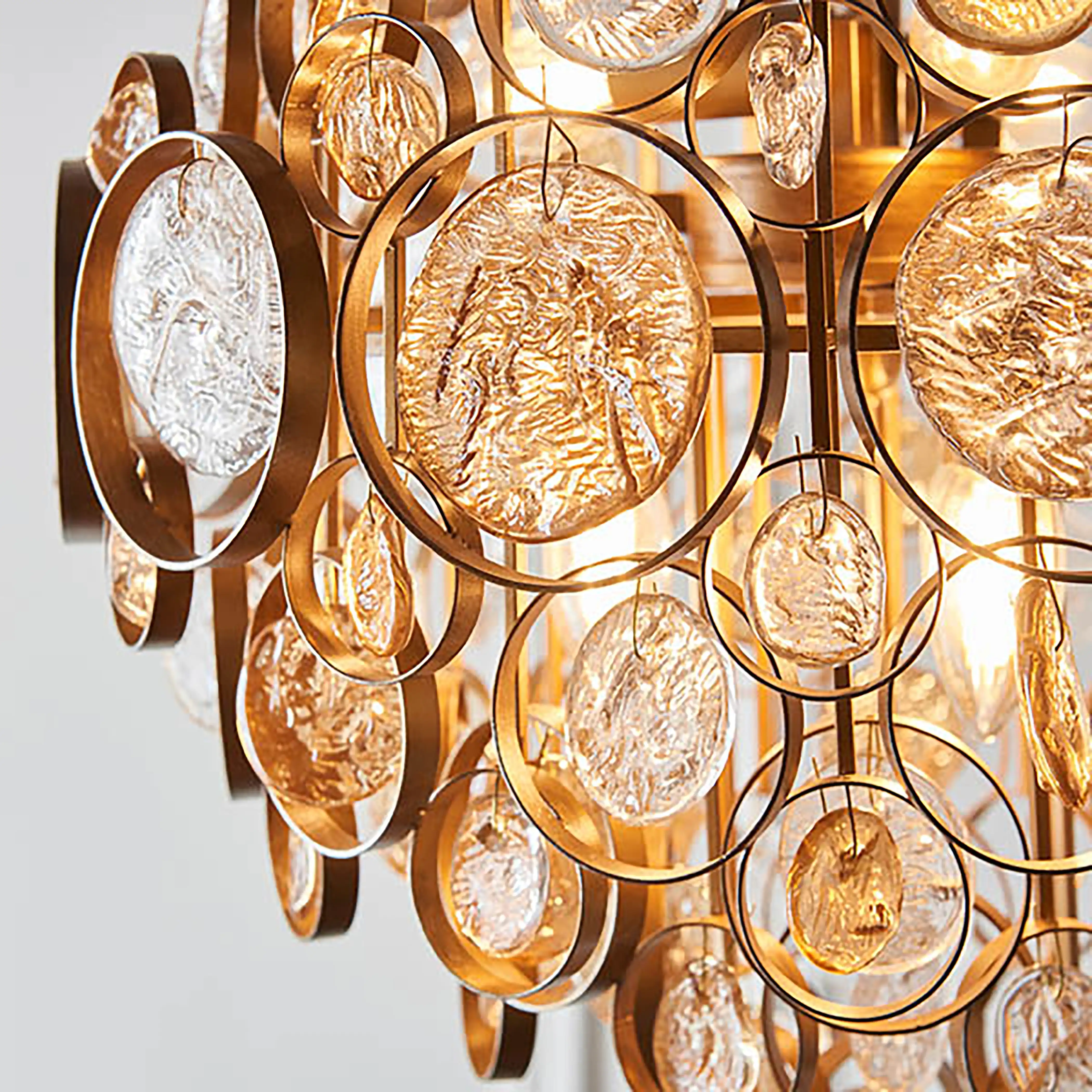 Allegra Pendant Light | Amber & Brass - Image 4