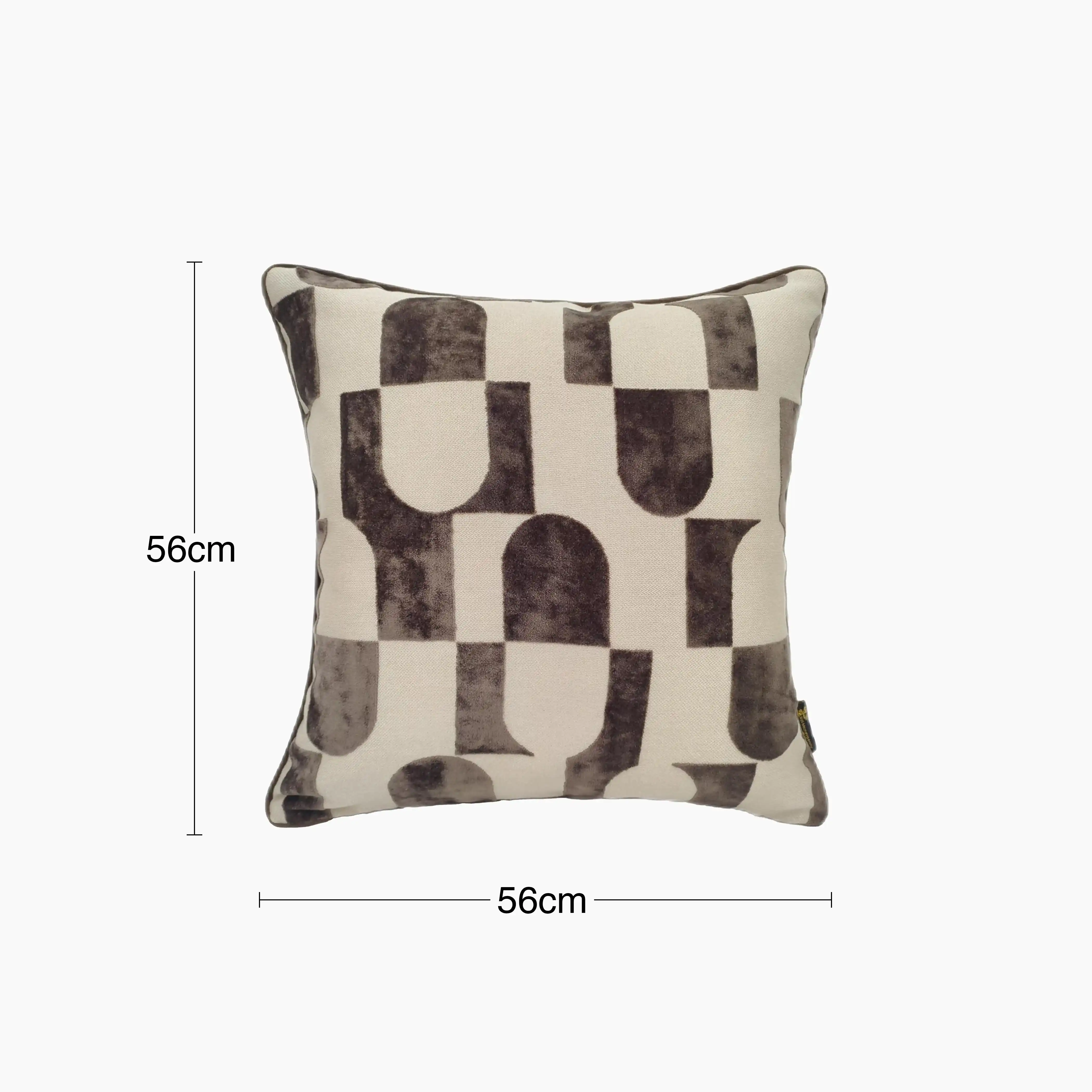 Alonzo Large Square Velvet Cushion | Chocolate Brown - Image 2