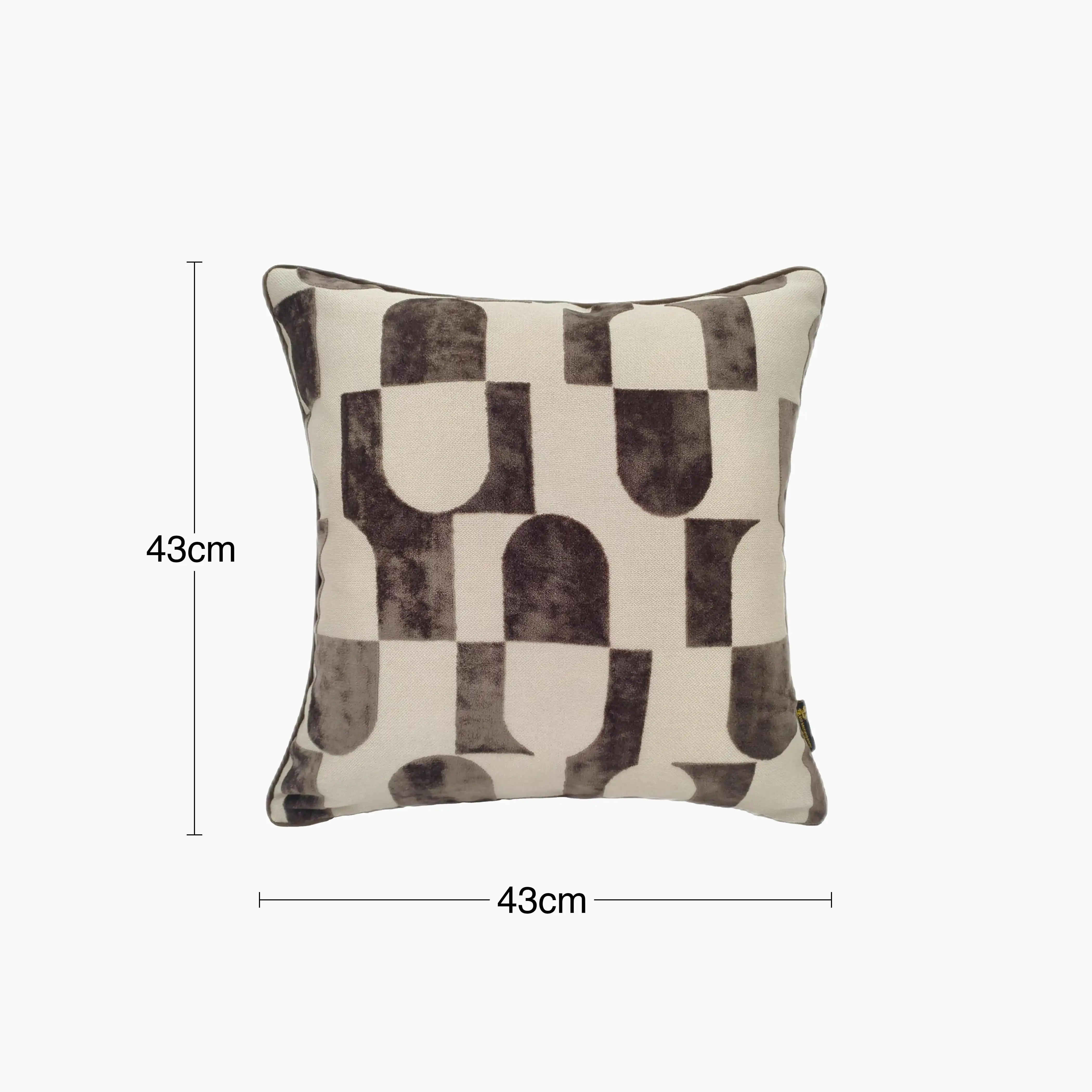 Alonzo Square Velvet Cushion | Chocolate Brown - Image 2