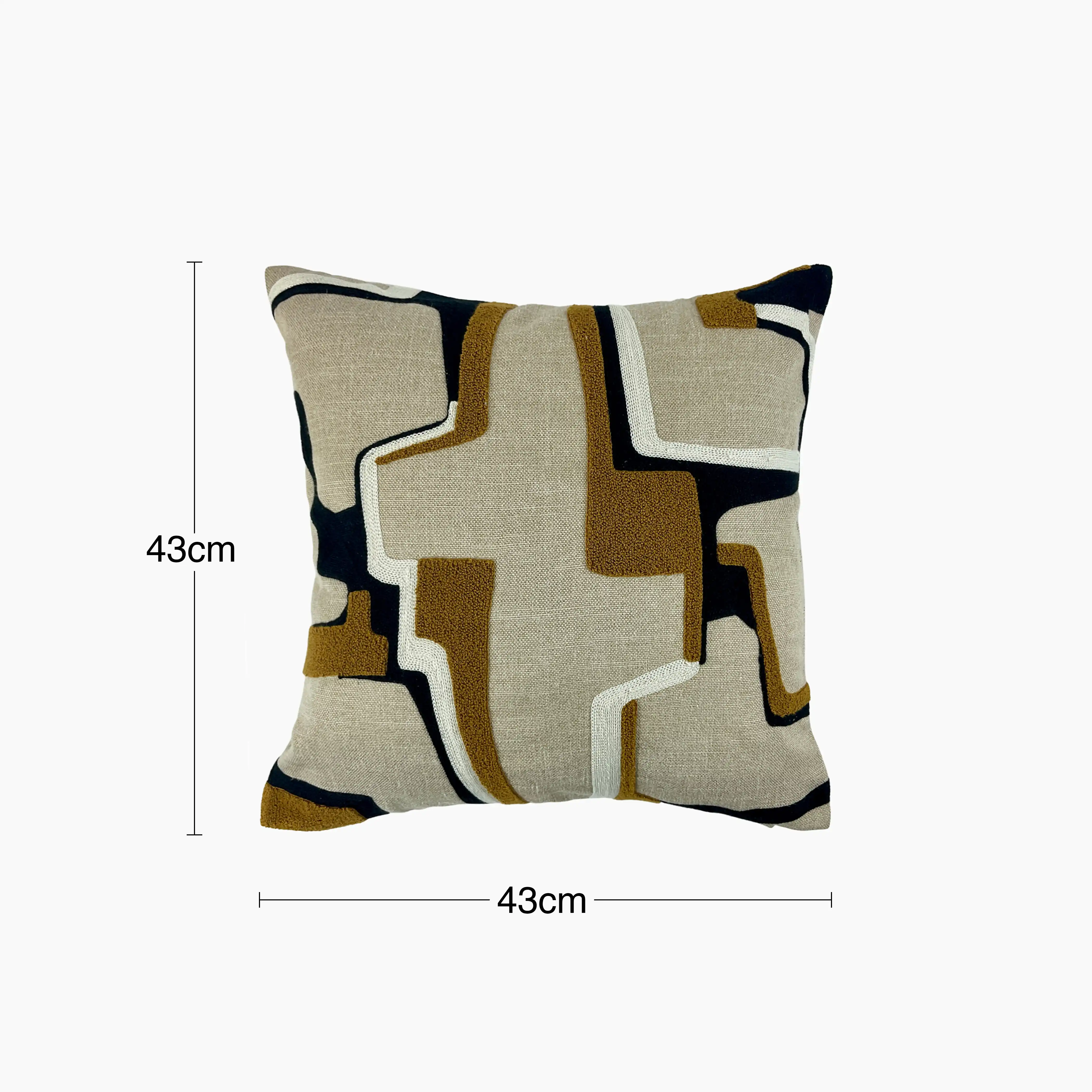 Alto Square Fabric Cushion | Whiskey Brown & Natural - Image 2