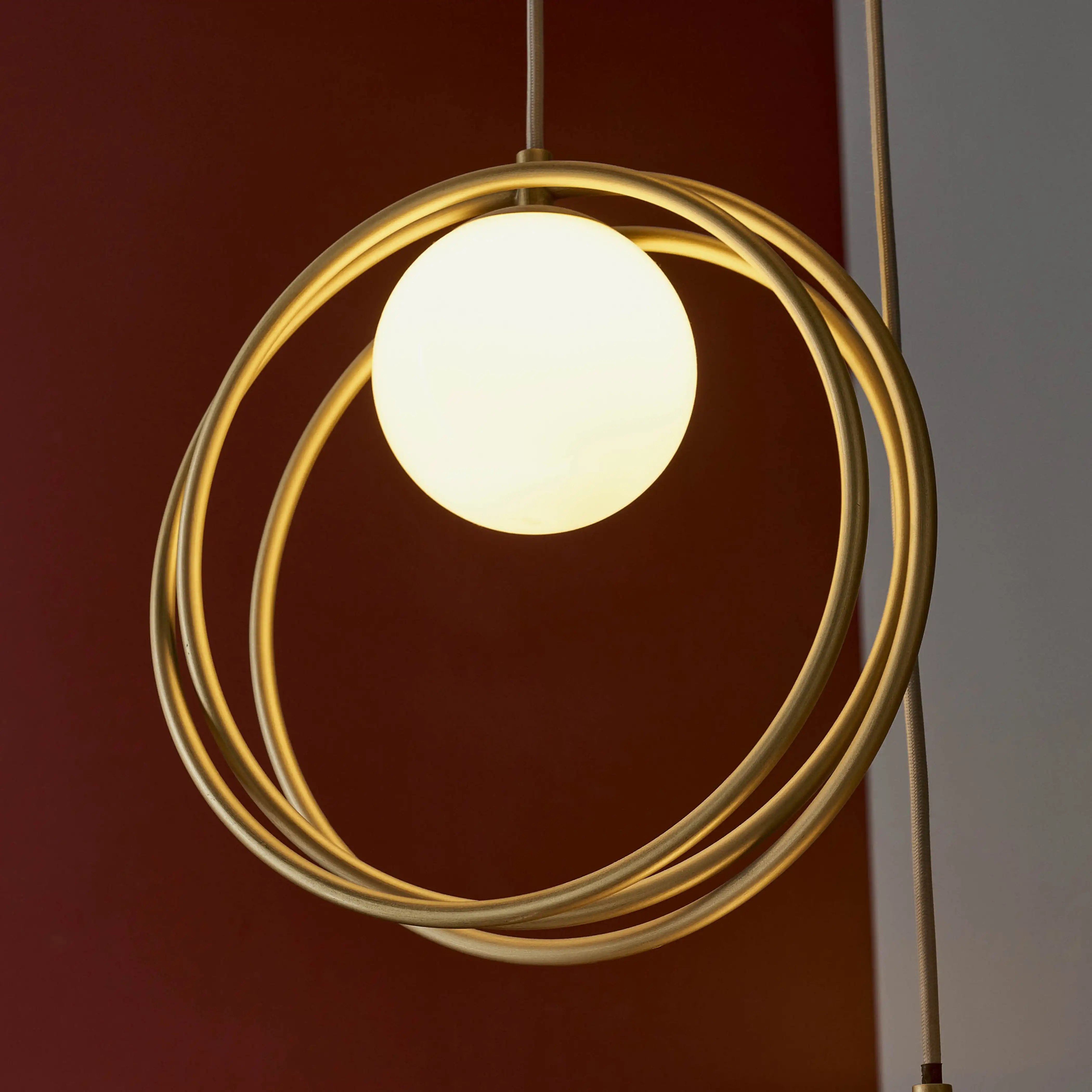 Altra 3 Light Cluster Ceiling Light | Opal & Brass - Image 4