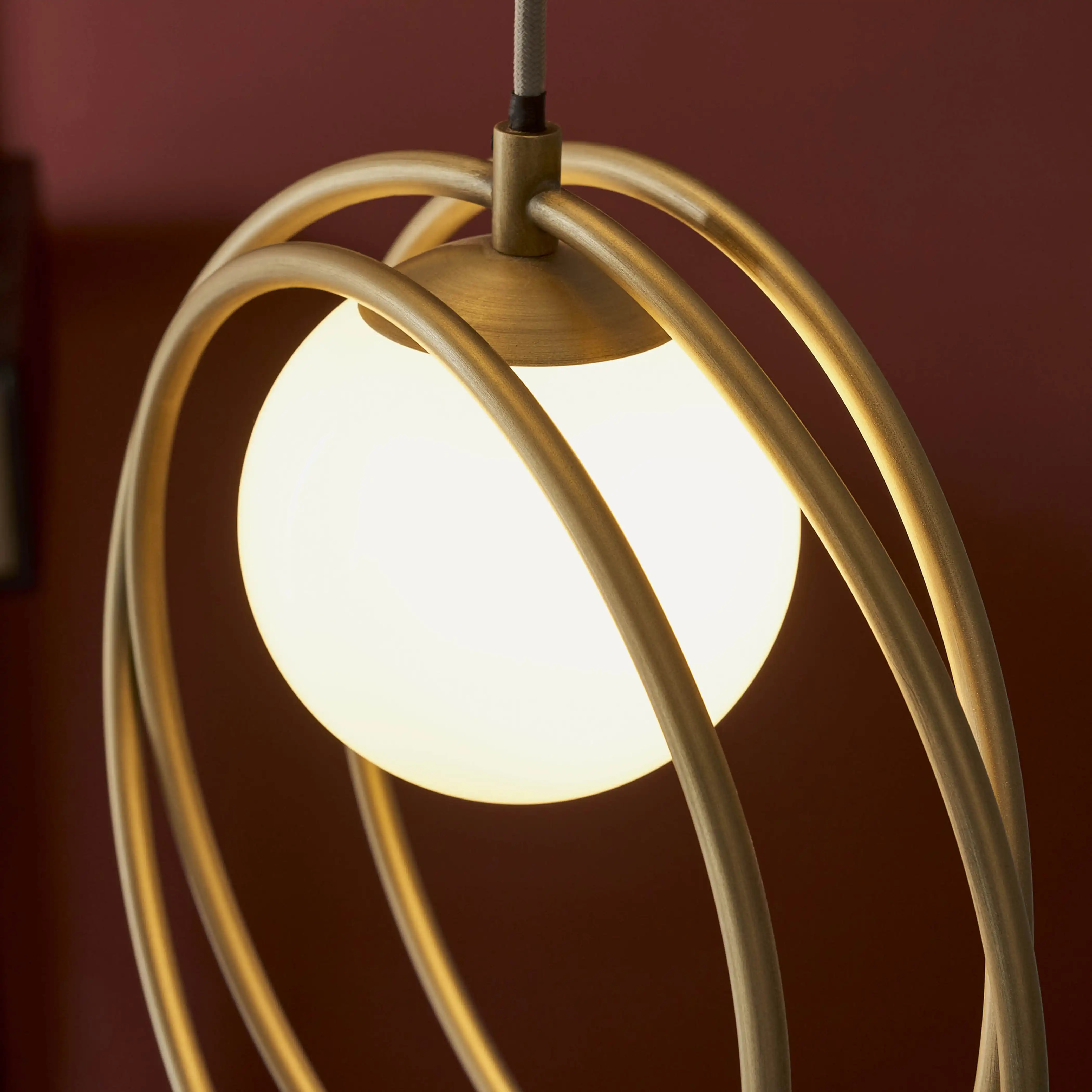 Altra 3 Light Cluster Ceiling Light | Opal & Brass - Image 6