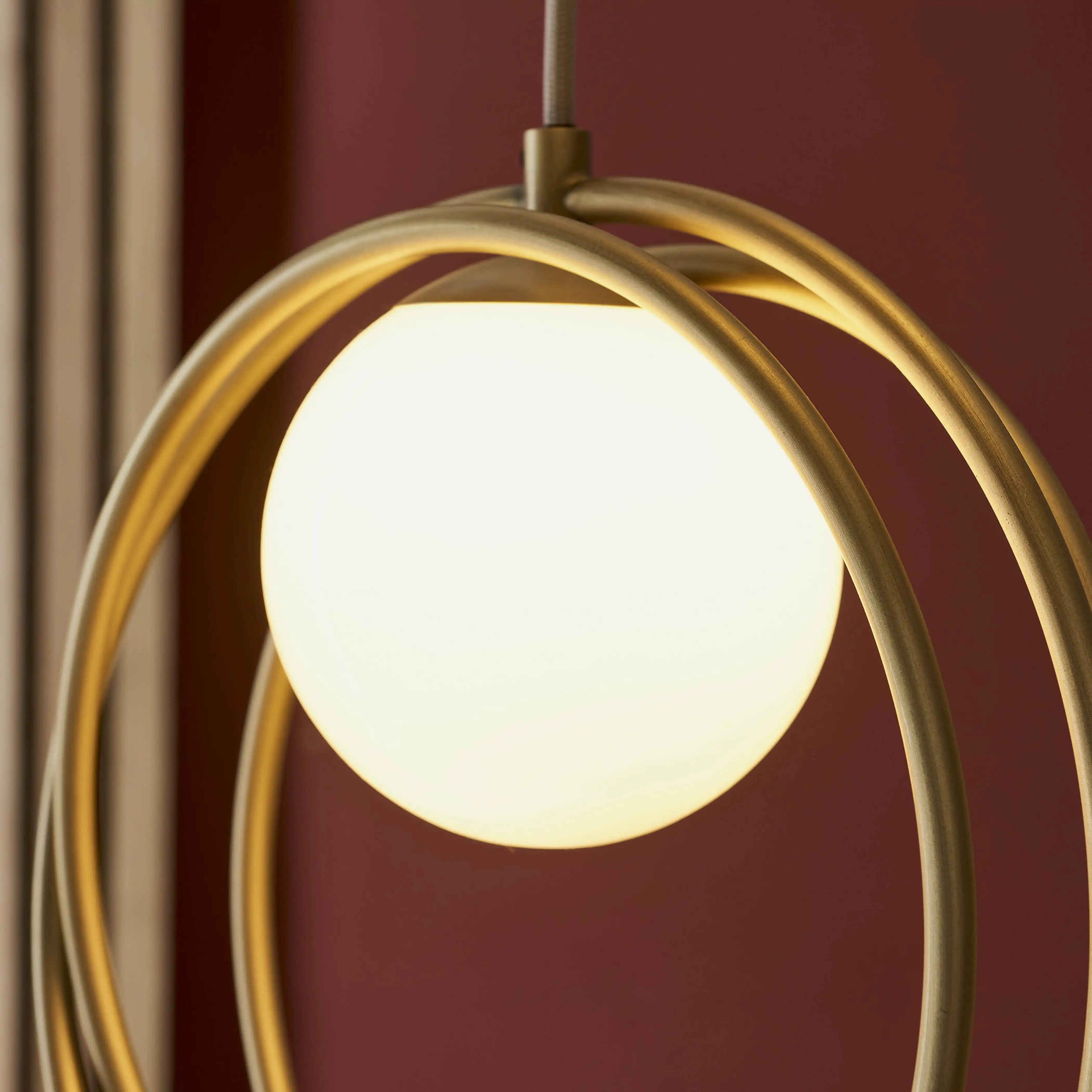 Altra 3 Light Cluster Ceiling Light | Opal & Brass - Image 7
