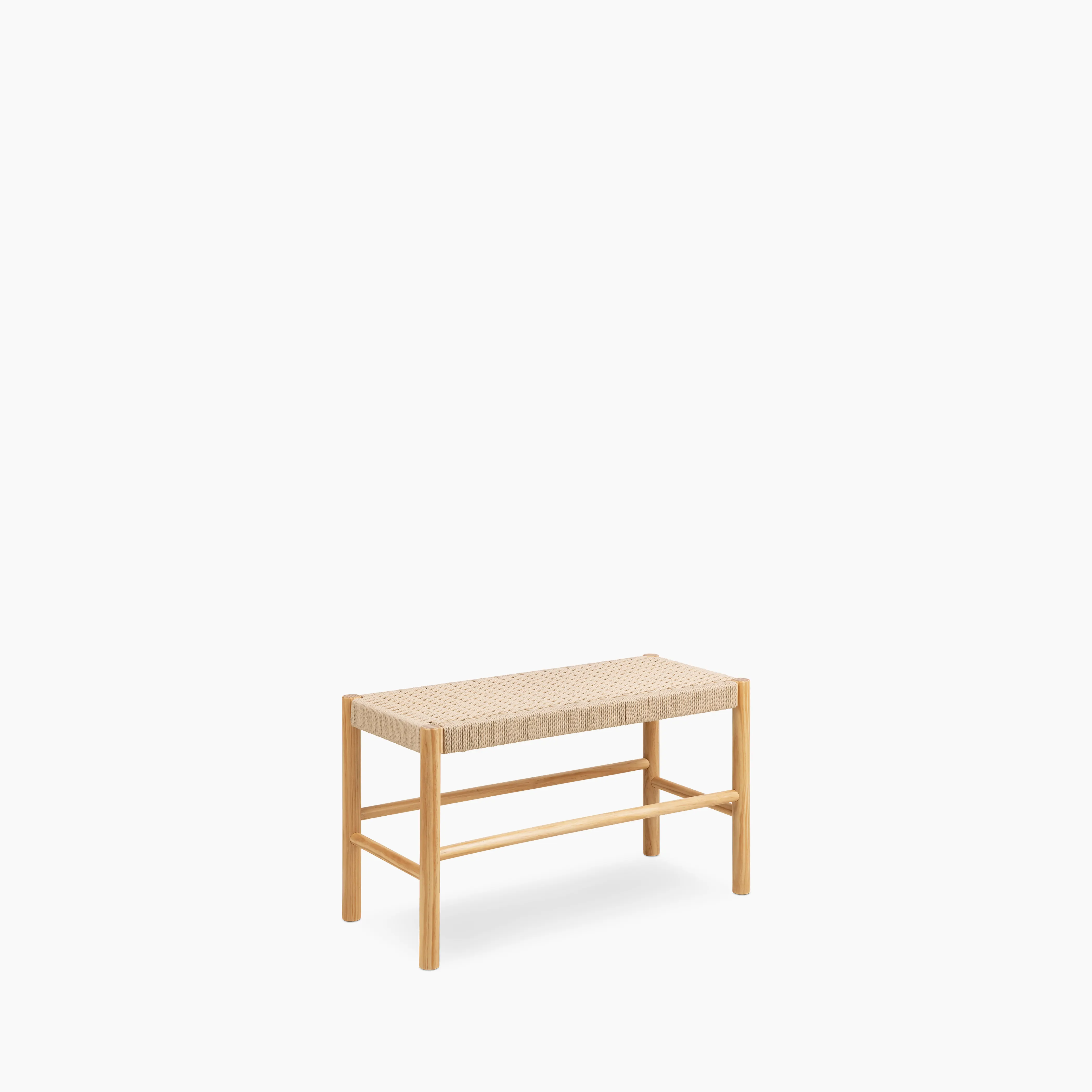 Alvin Wooden Bench | Natural Weave & Oak - Image 2