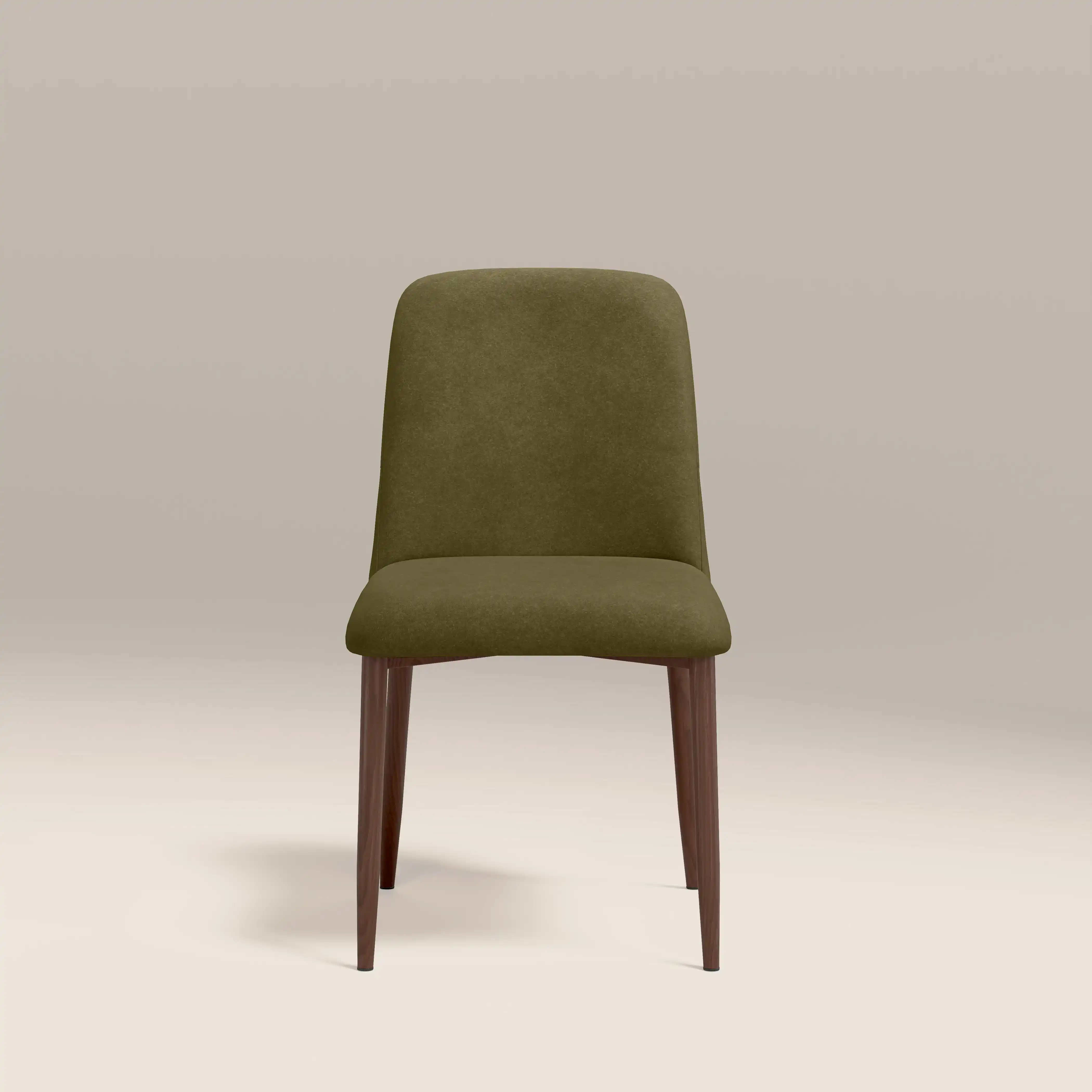 Amari Dining Chair | Moss Green Sustainable Mohair Velvet & Walnut - Image 4