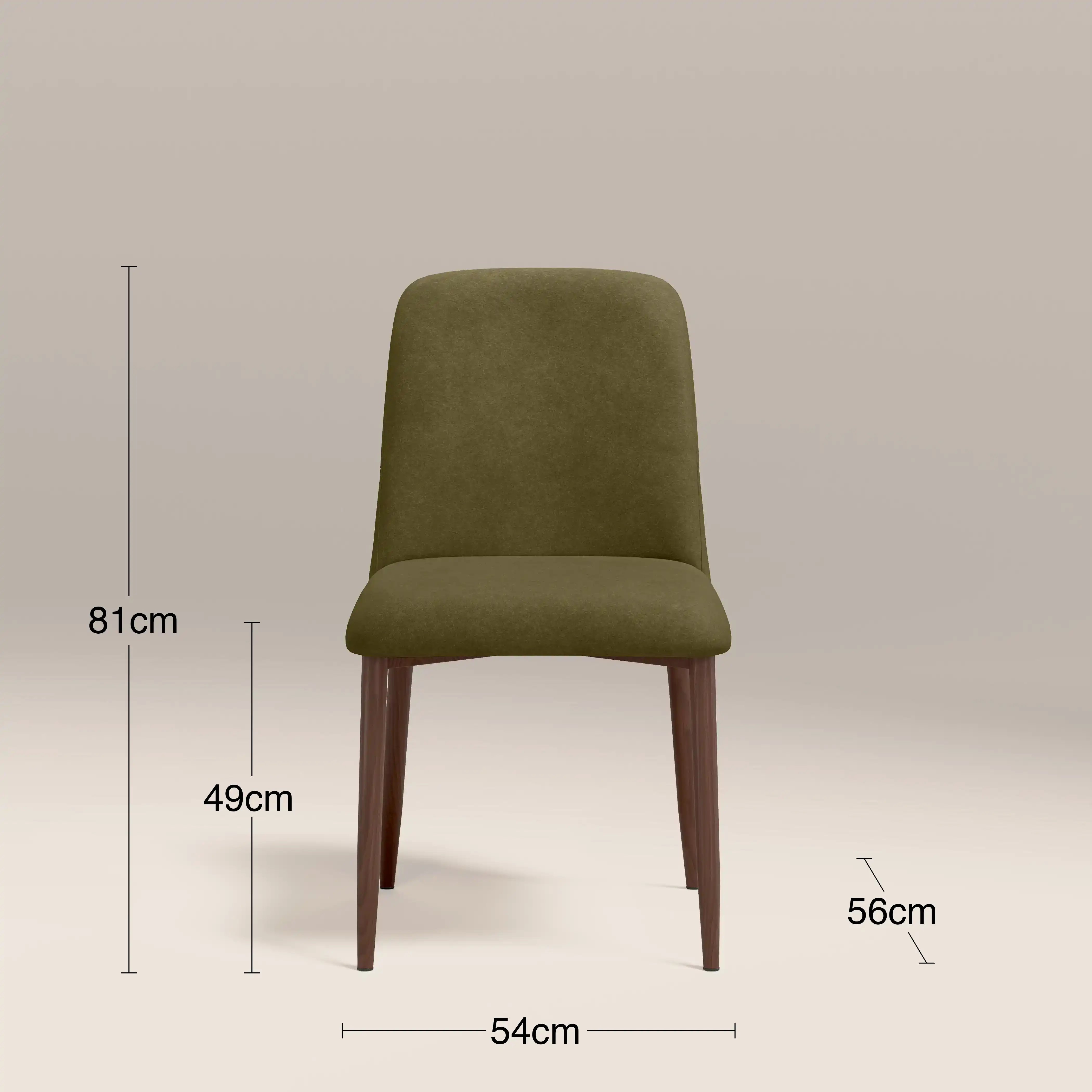 Amari Dining Chair | Moss Green Sustainable Mohair Velvet & Walnut - Image 7