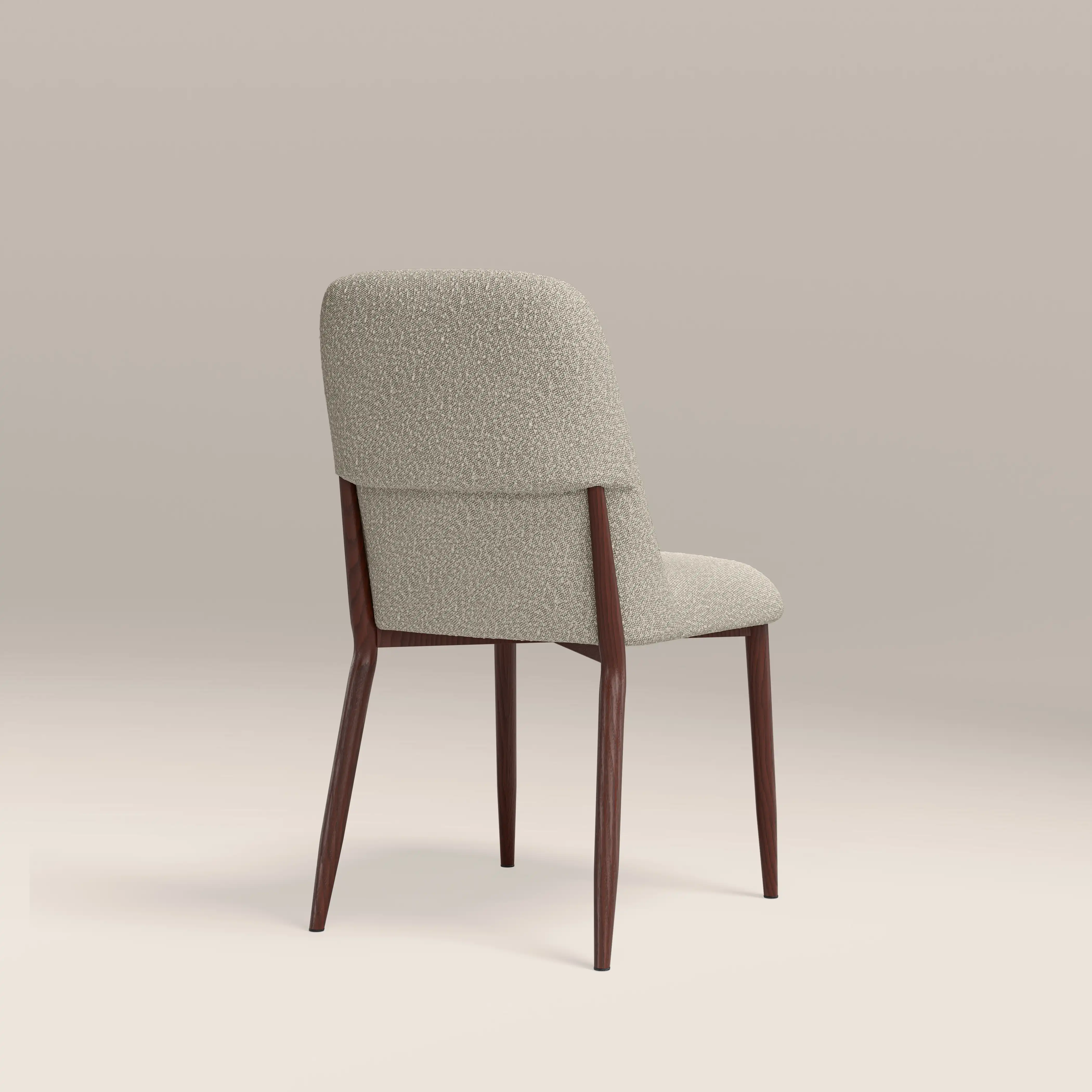 Amari Dining Chair | Speckled Stone Sustainable Boucle & Walnut - Image 2