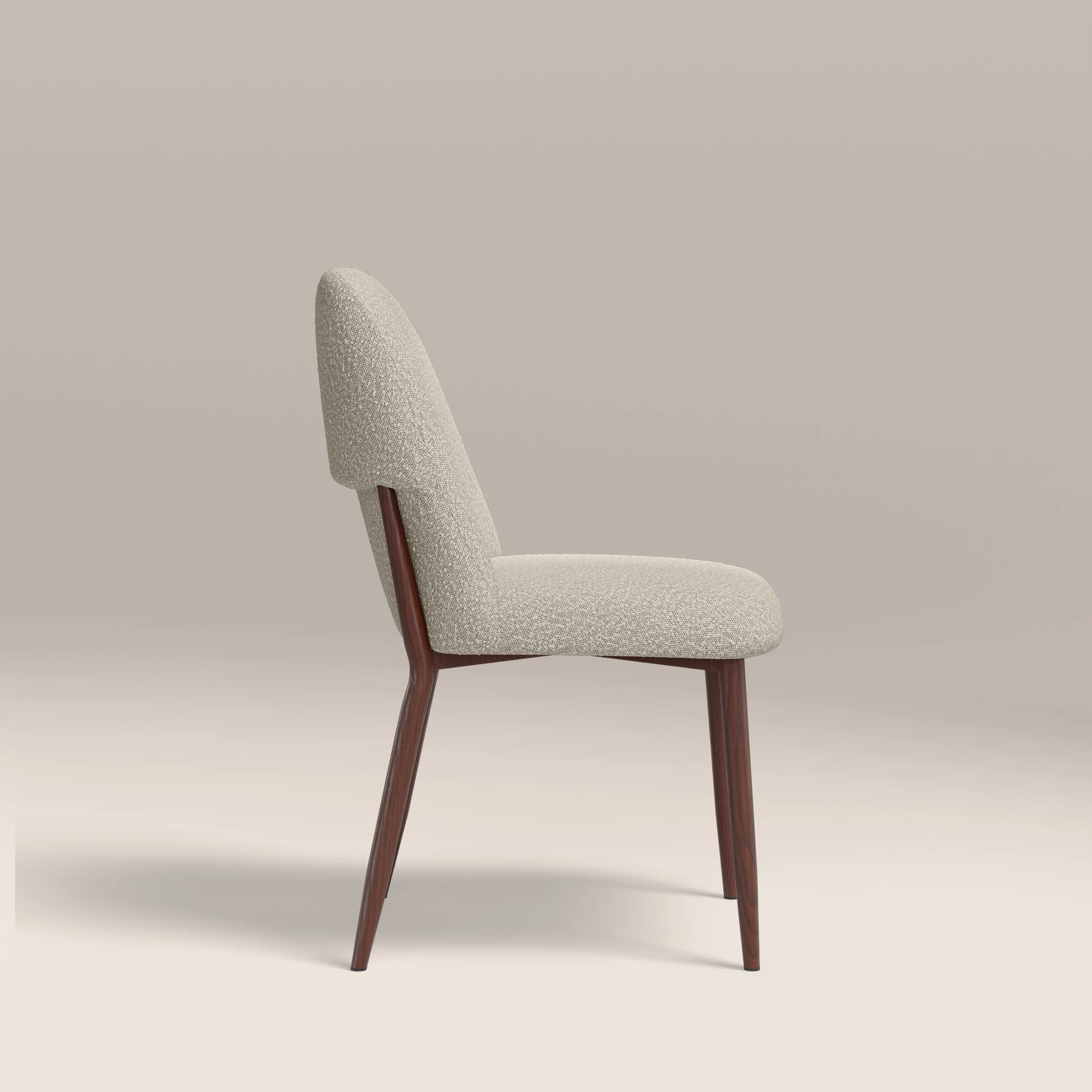 Amari Dining Chair | Speckled Stone Sustainable Boucle & Walnut - Image 5