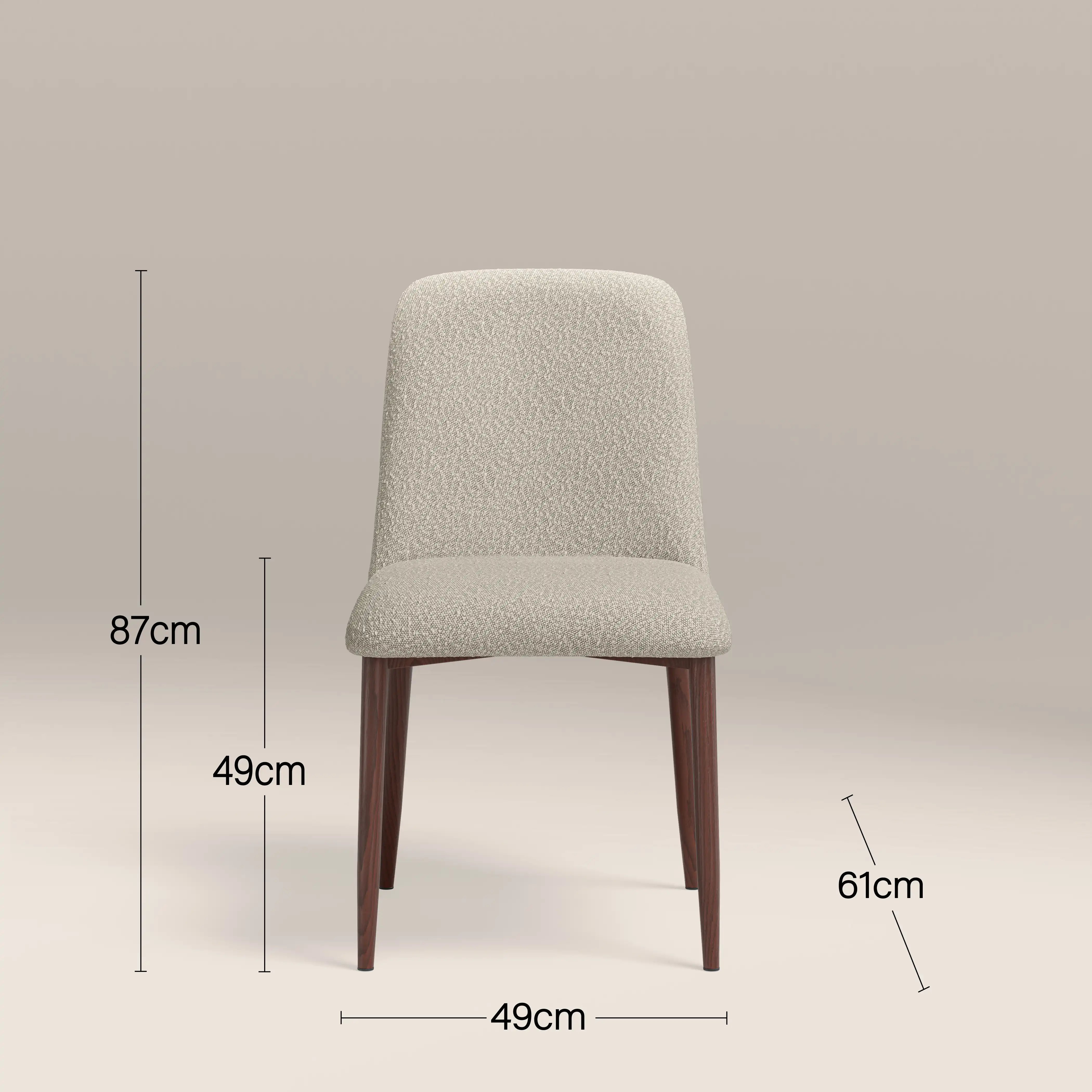 Amari Dining Chair | Speckled Stone Sustainable Boucle & Walnut - Image 7