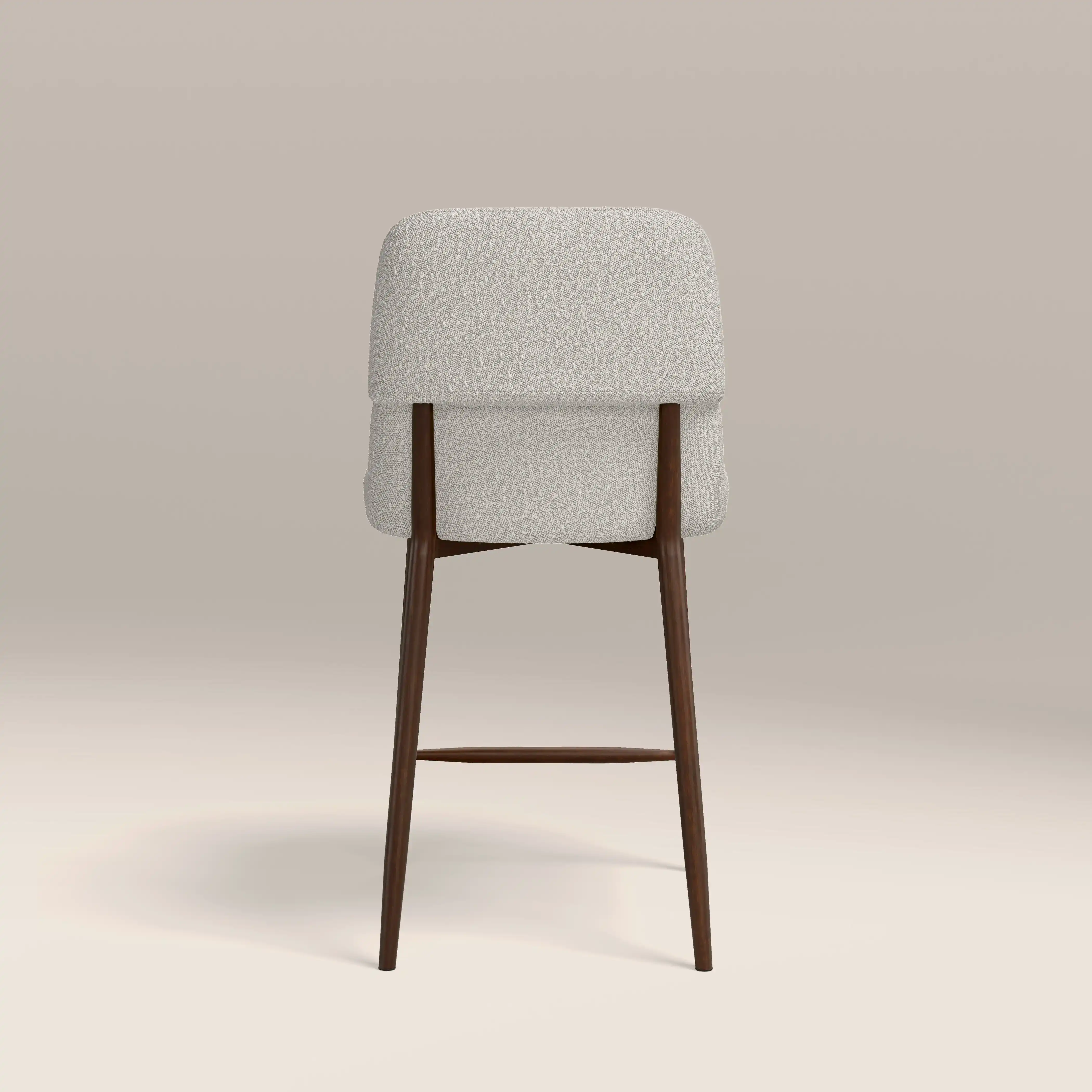 Amari Kitchen Stool | Speckled Stone Sustainable Boucle & Walnut - Image 5