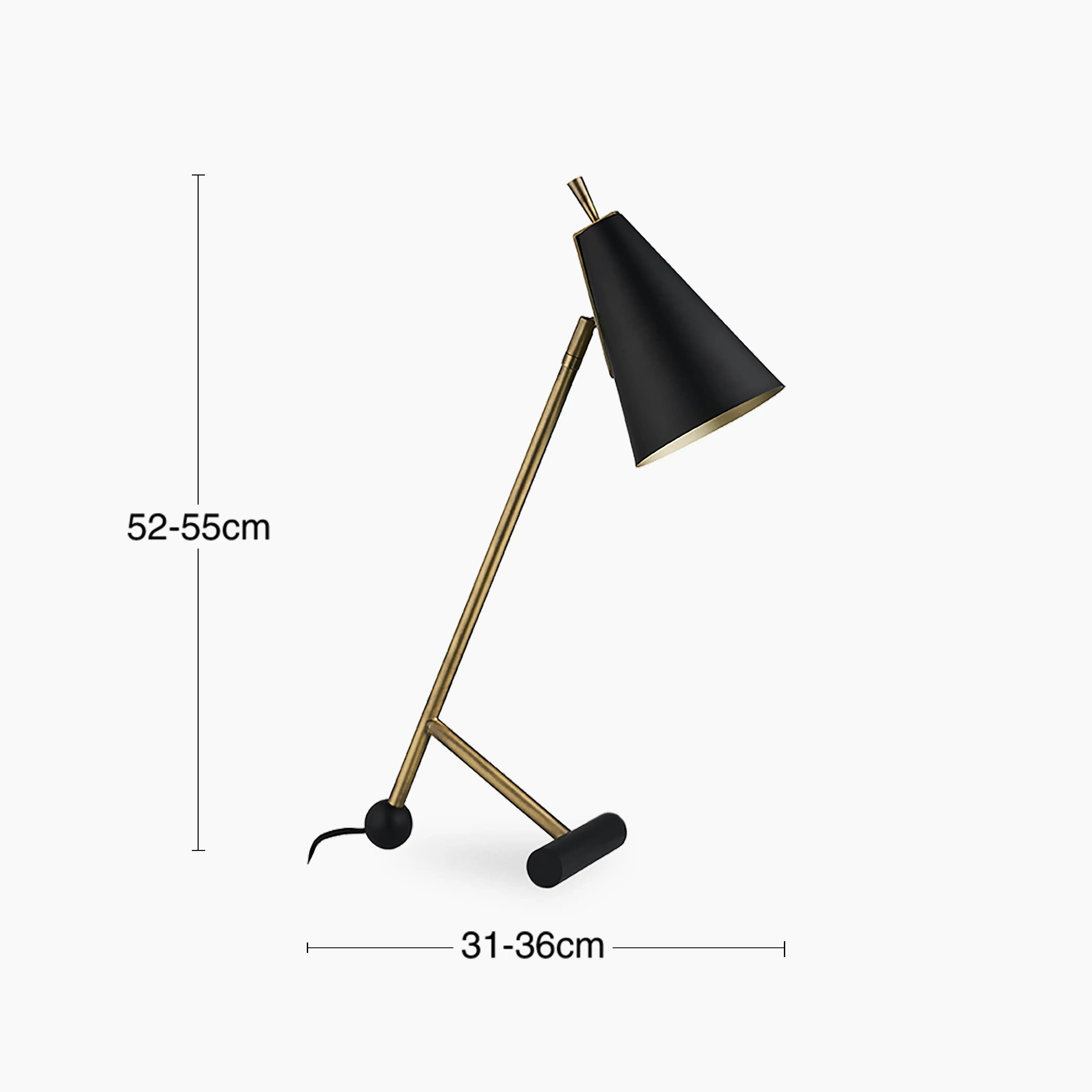 Aoife Desk Lamp | Black & Brass - Image 4