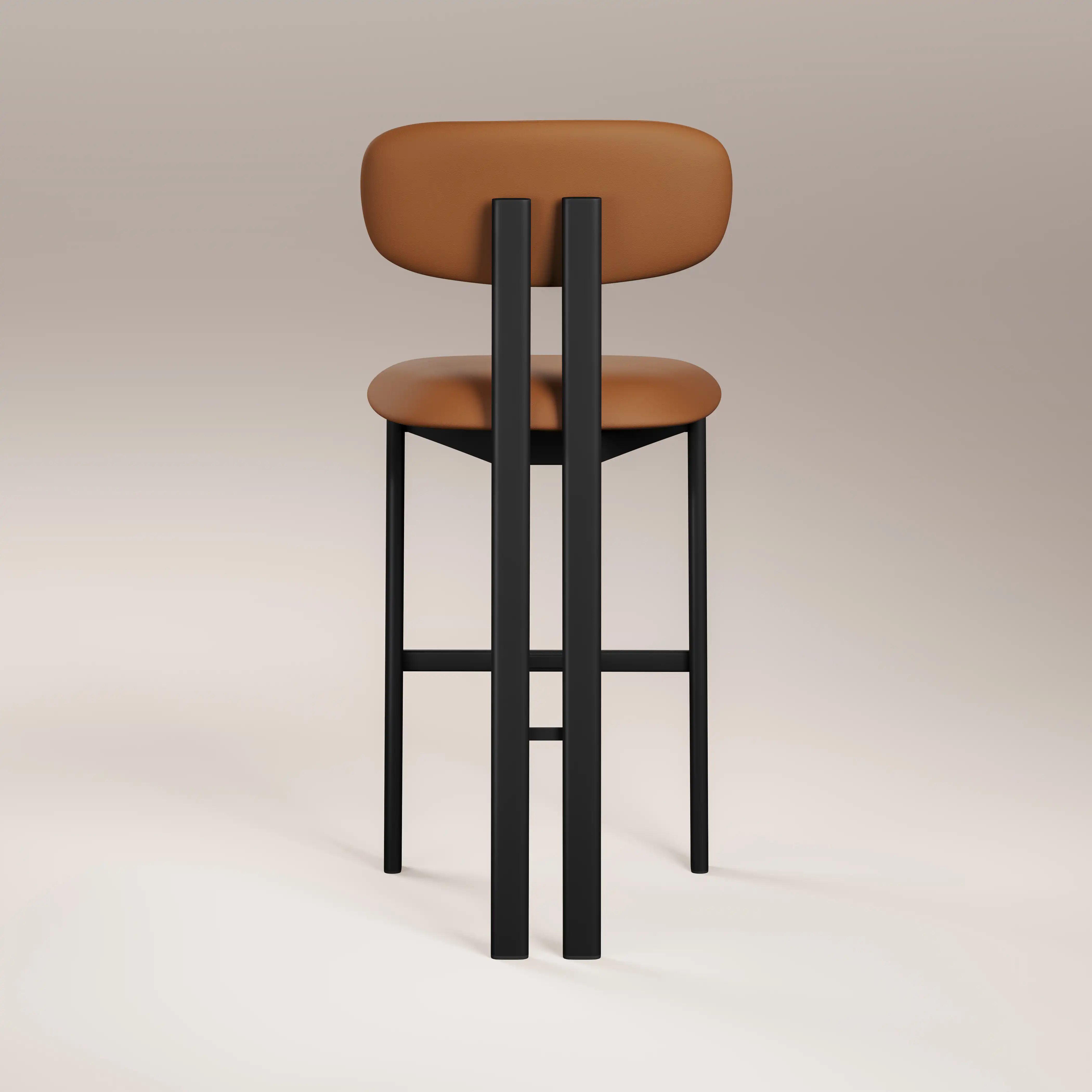 Arbor Bar Stool | Tuscan Tan Faux Leather & Black - Image 5