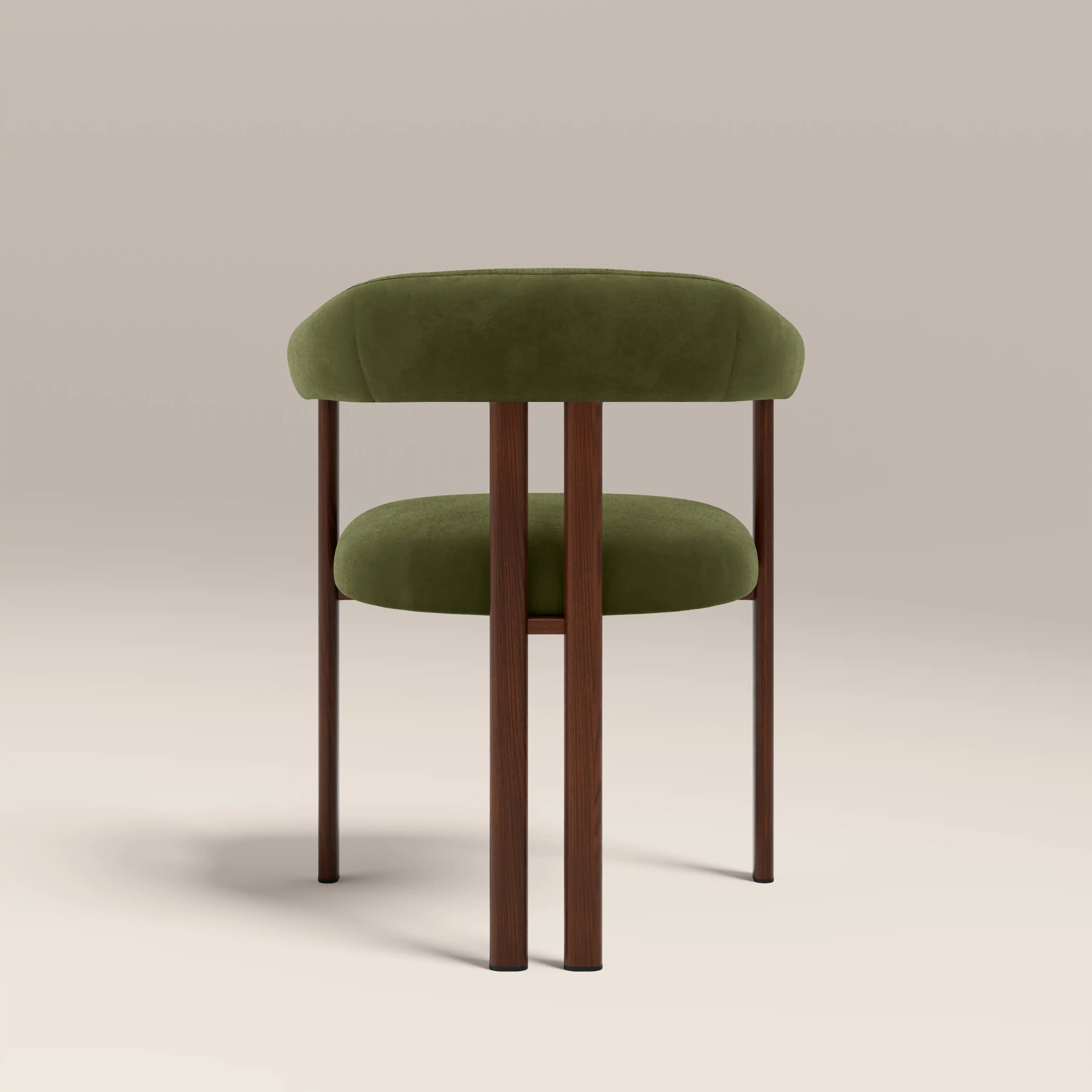 Arbor Carver Dining Chair | Olive Green Sustainable Velvet & Walnut - Image 7