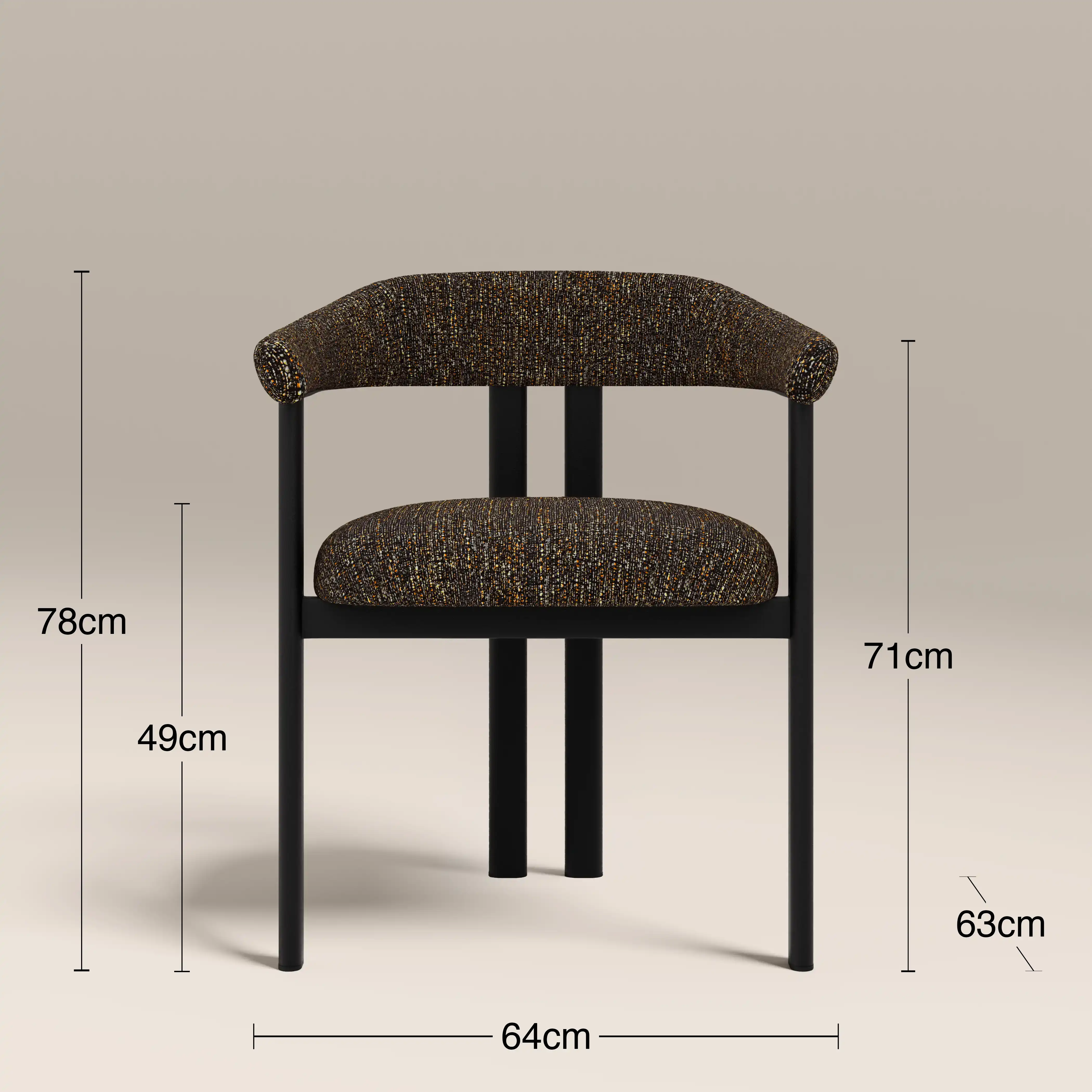 Arbor Carver Dining Chair | Speckled Espresso Boucle & Black - Image 7