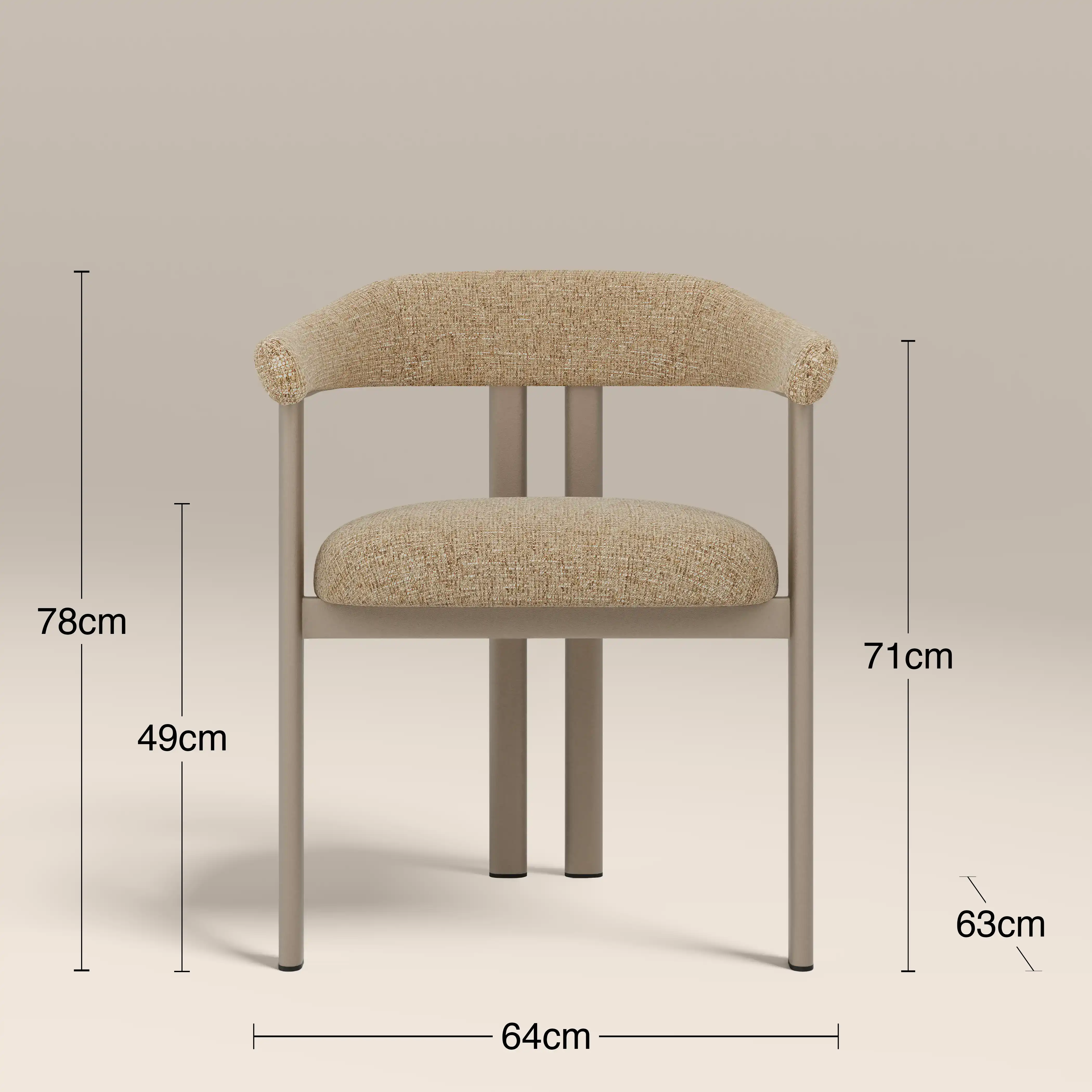 Arbor Carver Dining Chair | Speckled Latte Boucle & Latte - Image 8