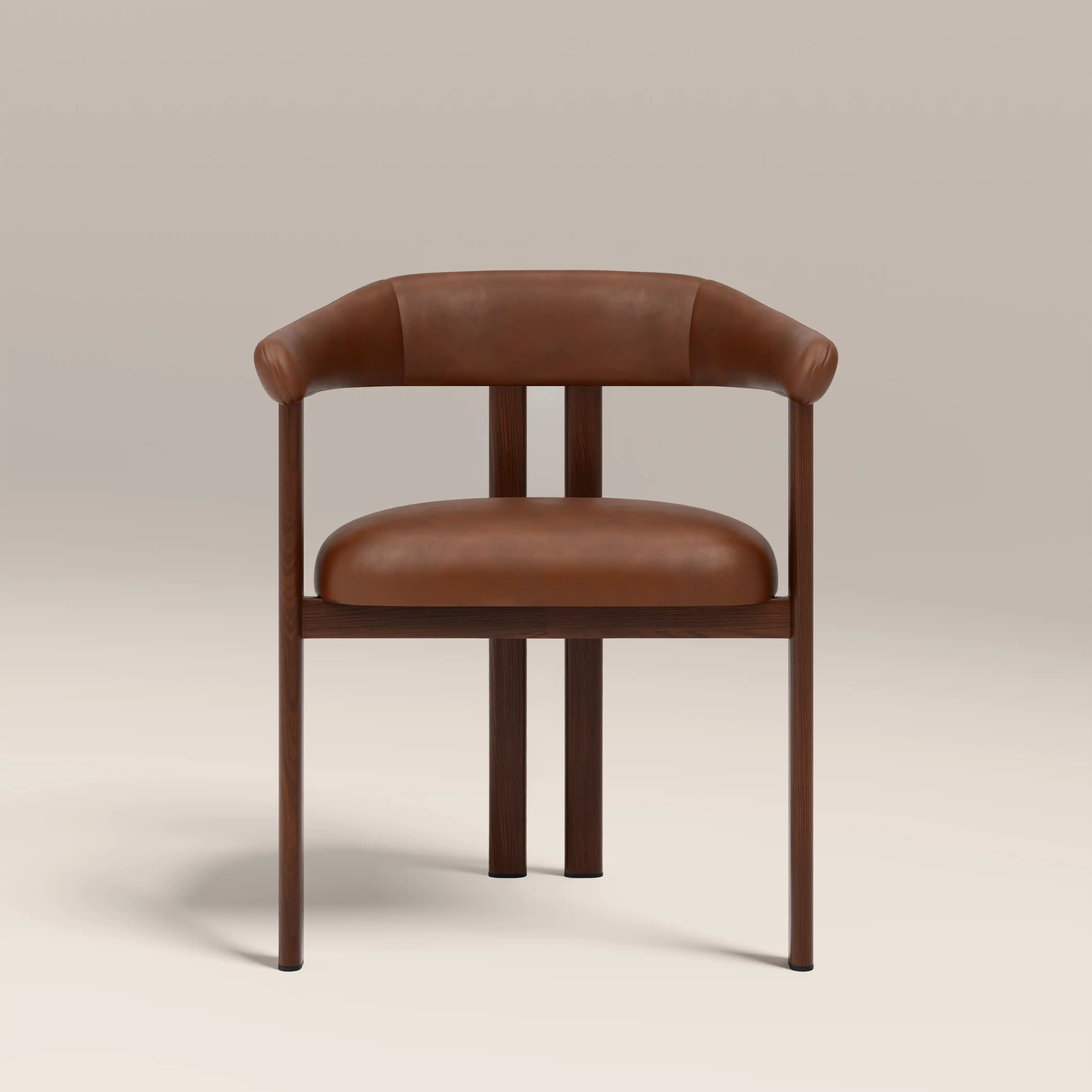 Arbor Carver Dining Chair | Vintage Tan Faux Leather & Walnut - Image 3