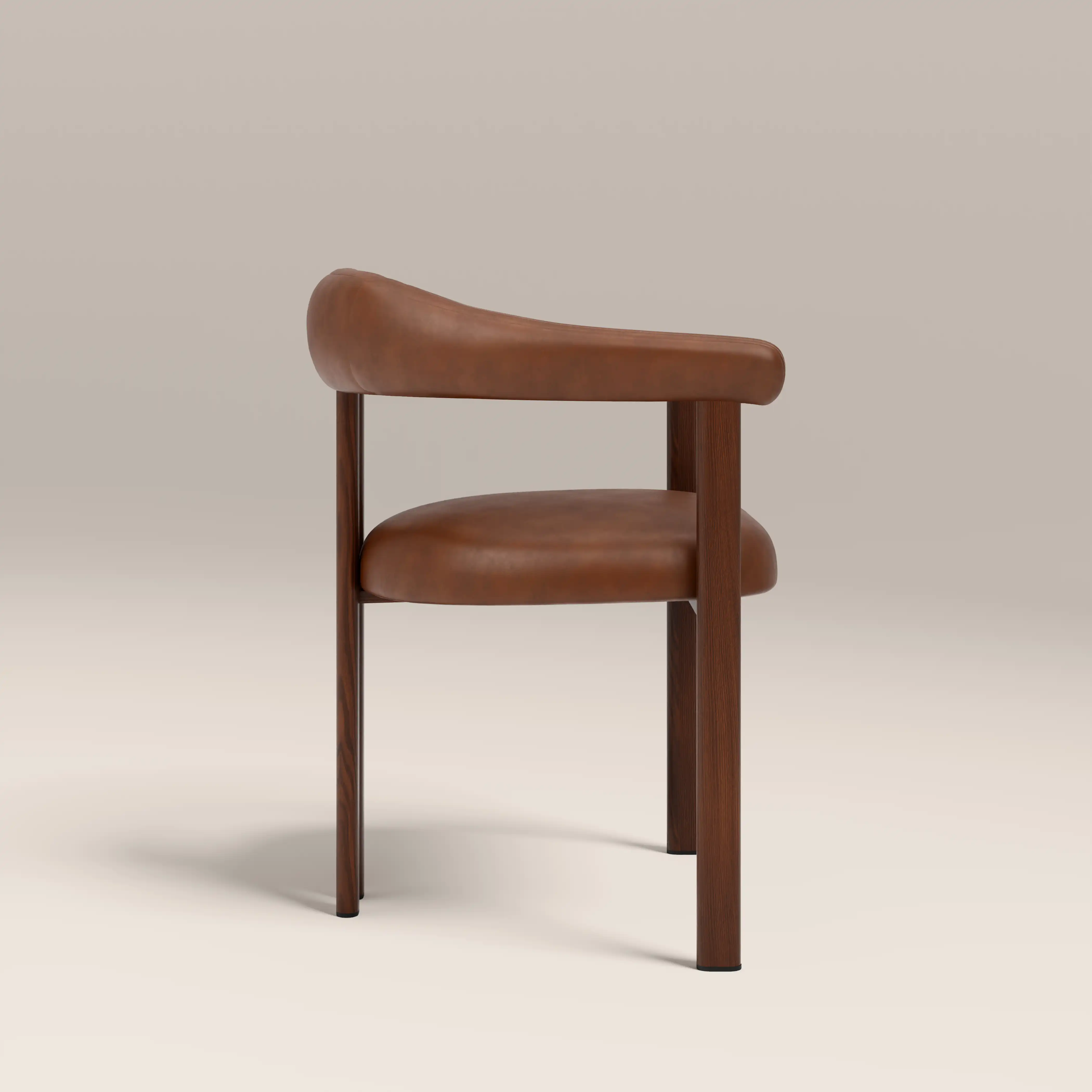 Arbor Carver Dining Chair | Vintage Tan Faux Leather & Walnut - Image 5