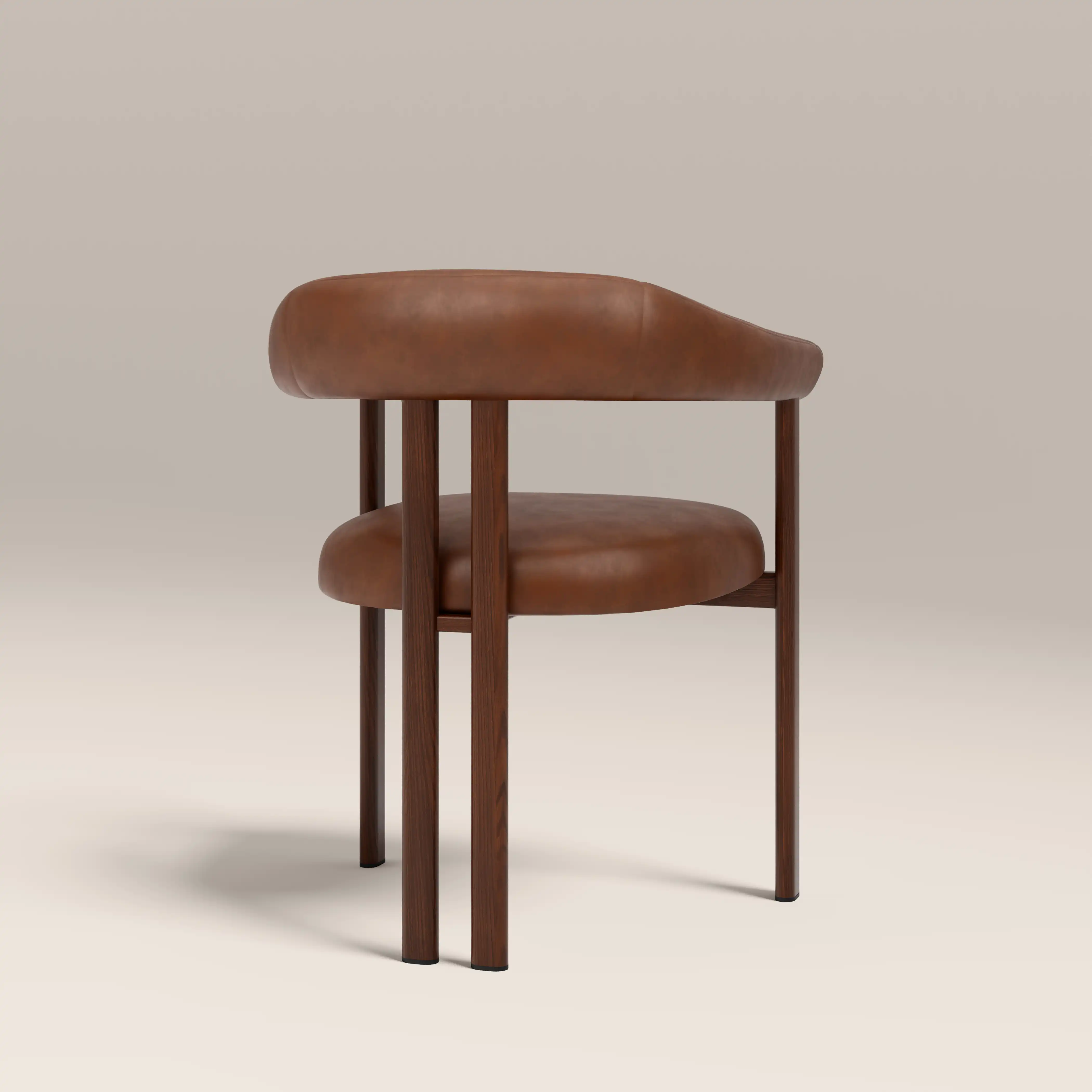 Arbor Carver Dining Chair | Vintage Tan Faux Leather & Walnut - Image 6