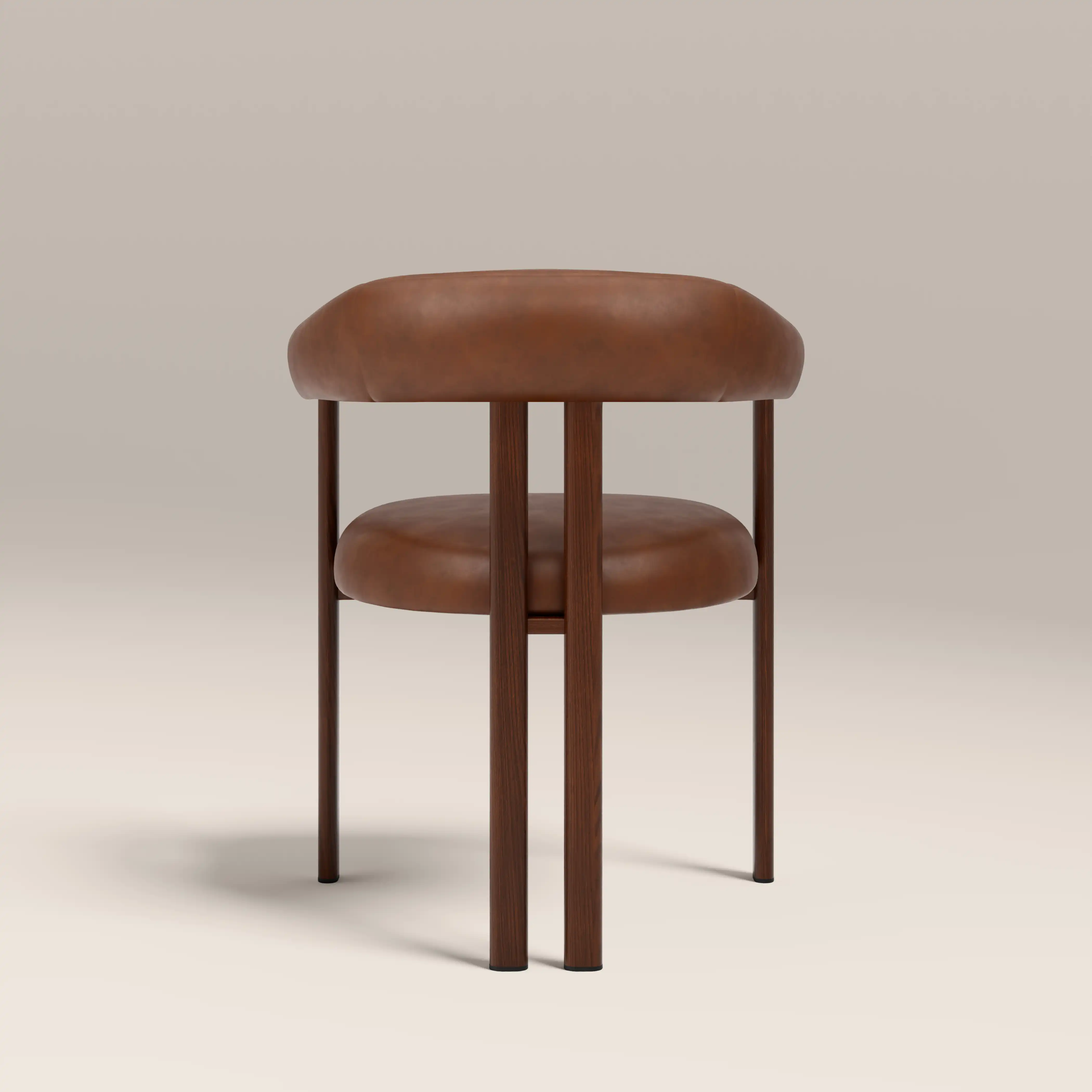 Arbor Carver Dining Chair | Vintage Tan Faux Leather & Walnut - Image 7