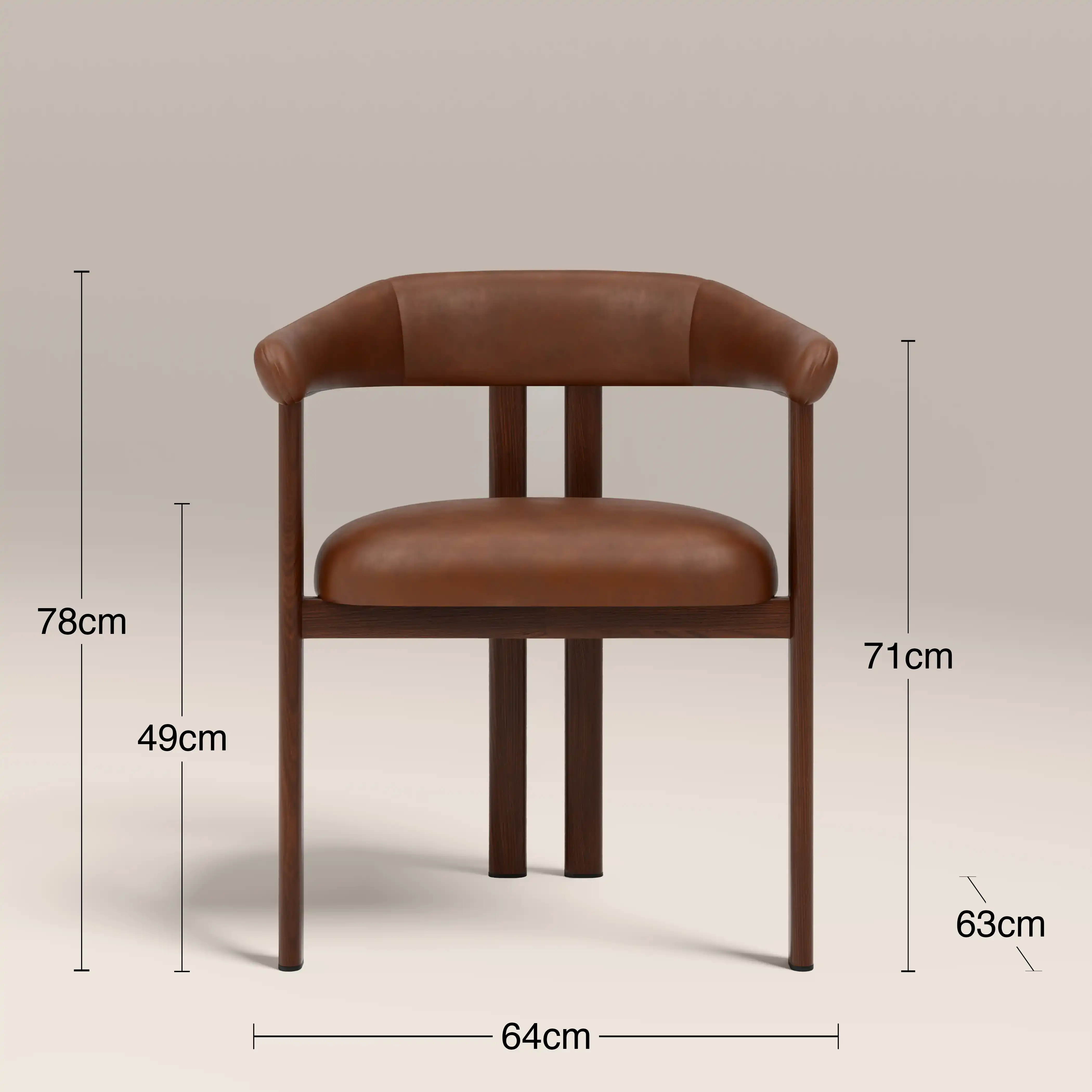 Arbor Carver Dining Chair | Vintage Tan Faux Leather & Walnut - Image 8