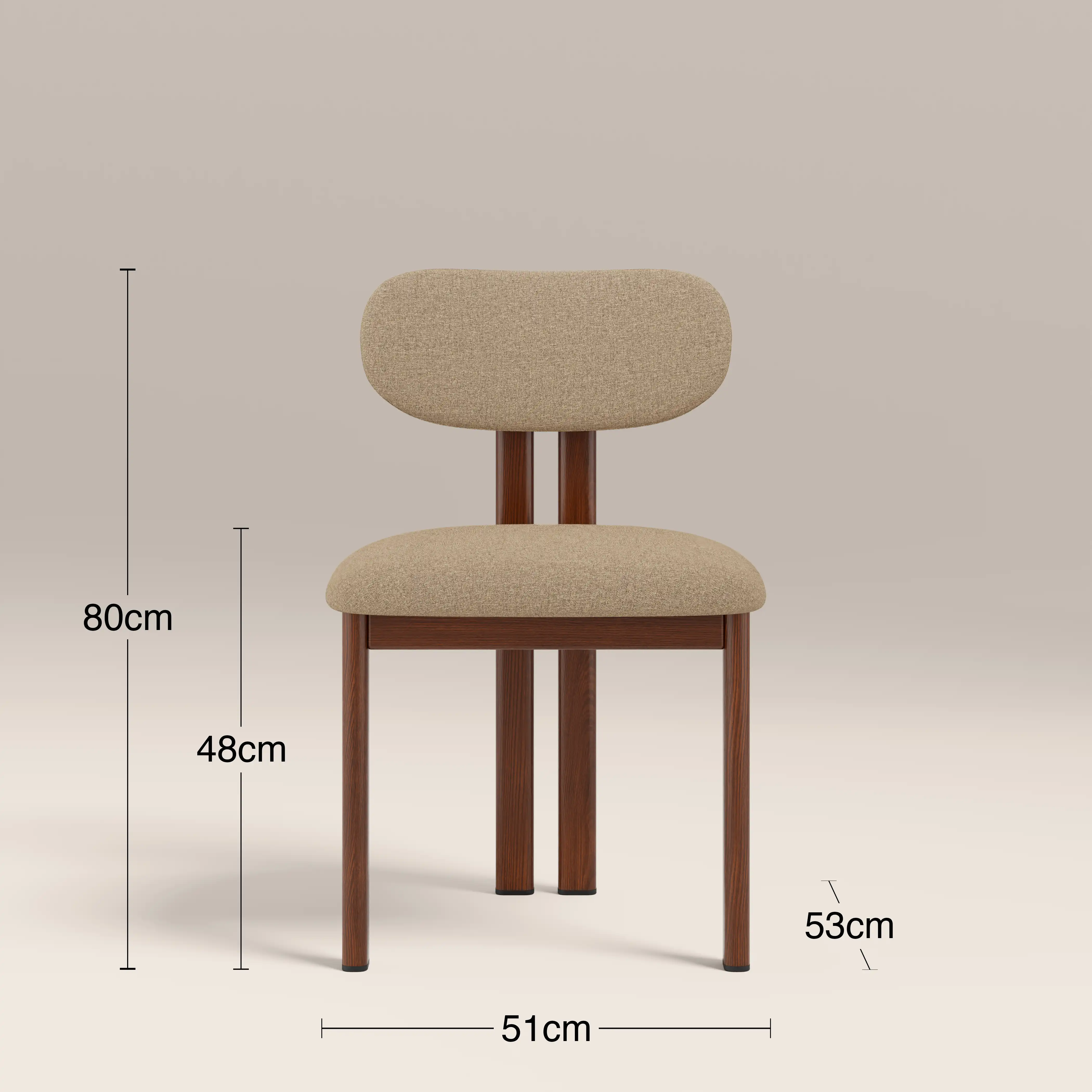 Arbor Dining Chair | Latte Sustainable Fabric & Walnut - Image 7