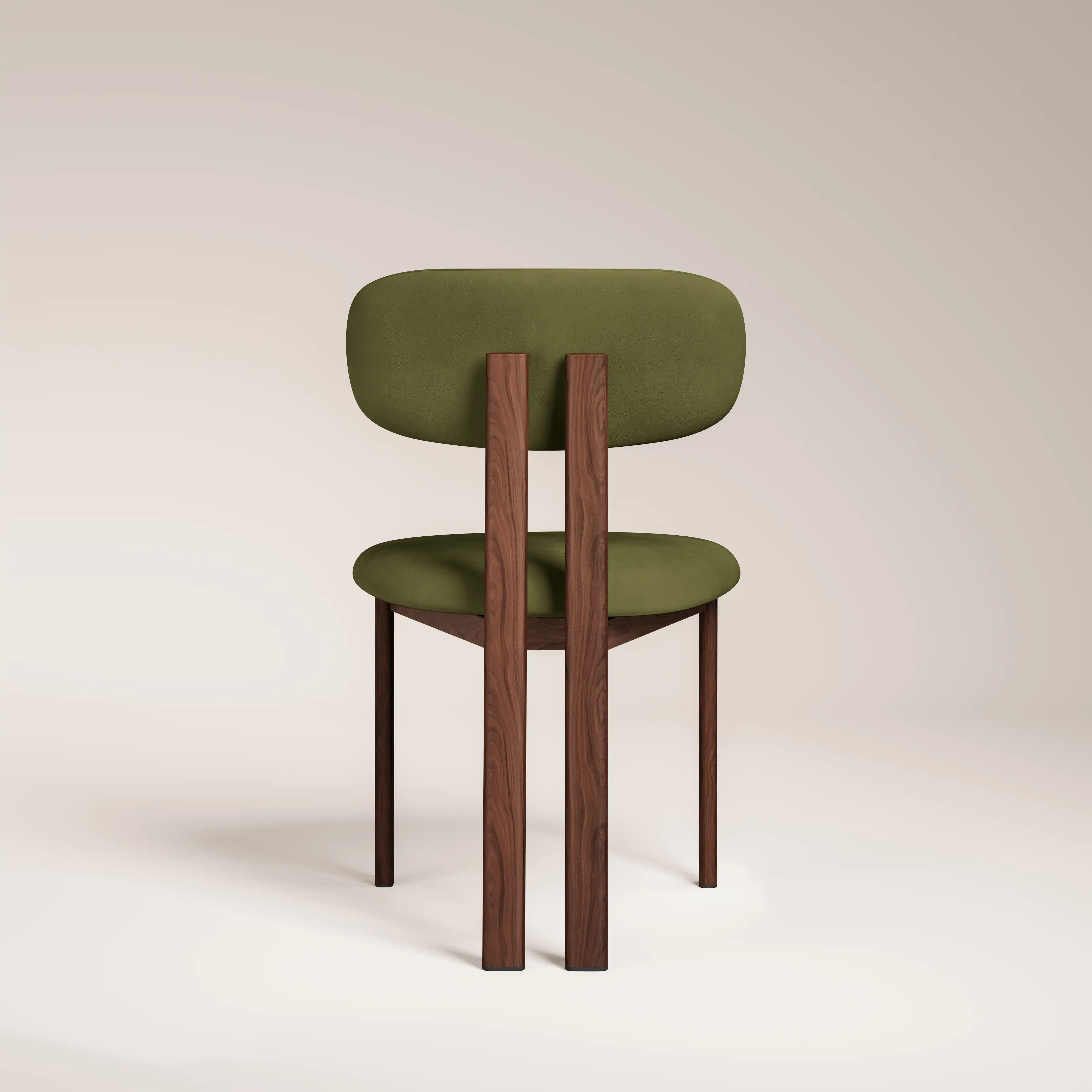 Arbor Dining Chair | Olive Green Sustainable Velvet & Walnut - Image 7