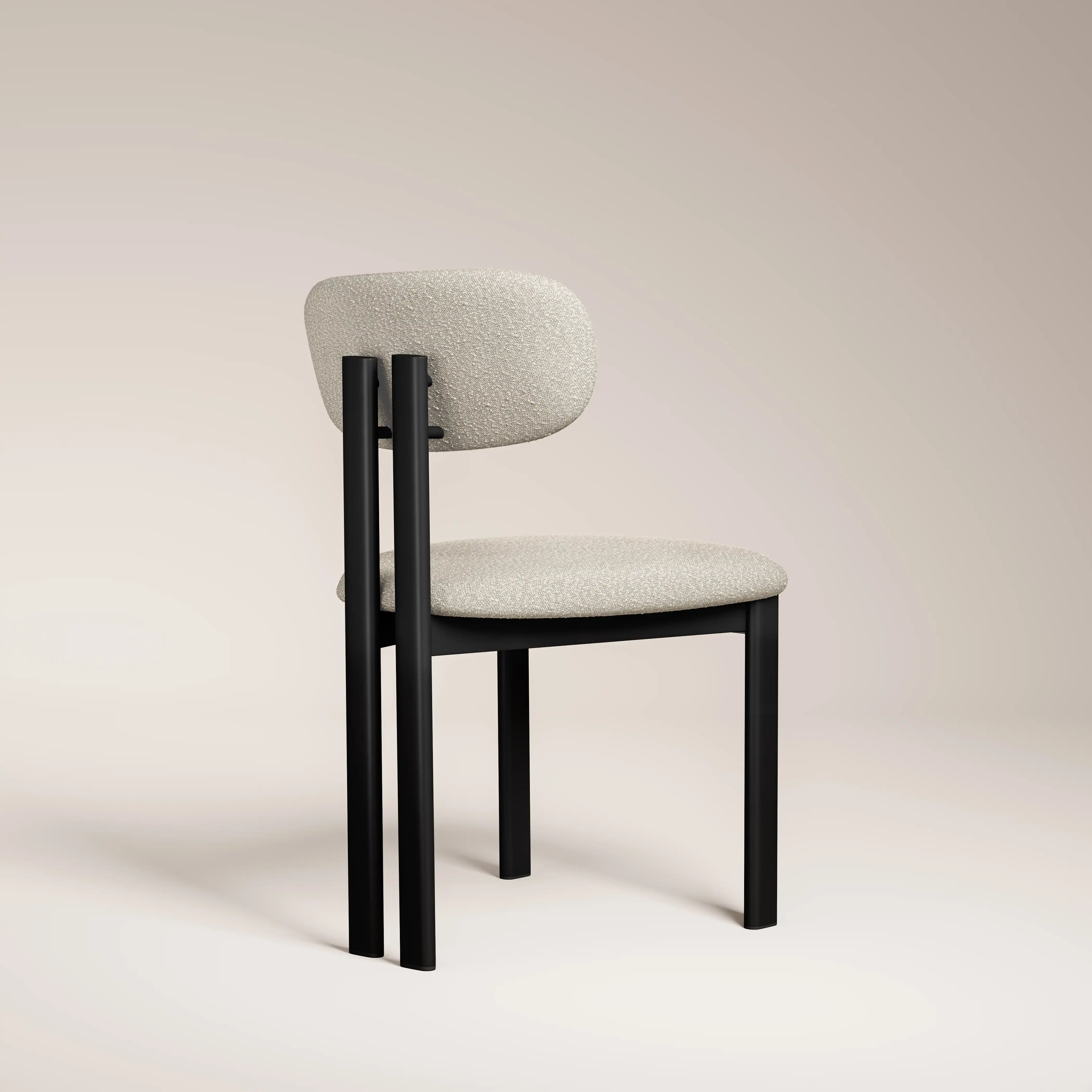 Arbor Dining Chair | Speckled Stone Sustainable Boucle & Black - Image 6