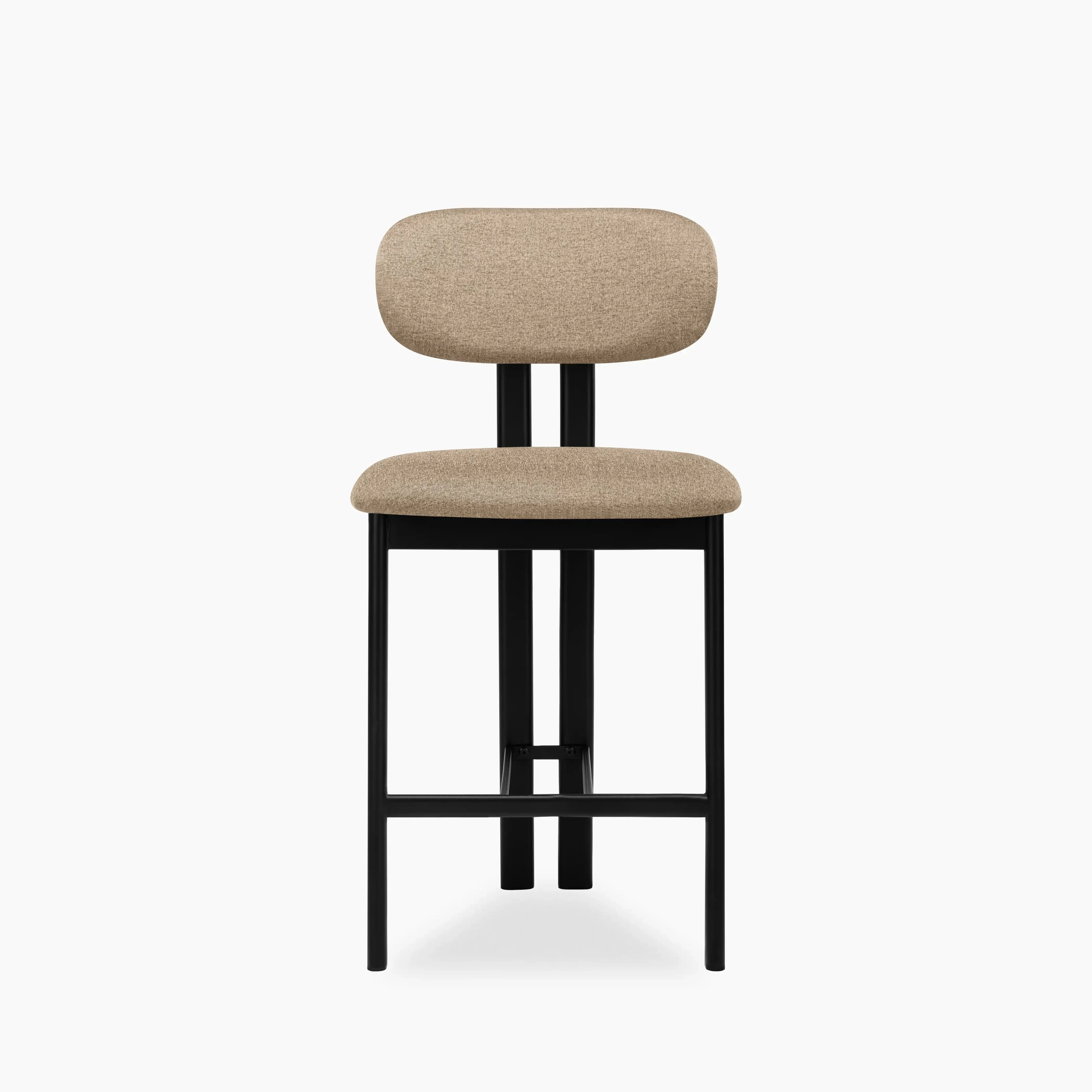 Arbor Kitchen Stool | Latte Sustainable Fabric & Black - Image 2