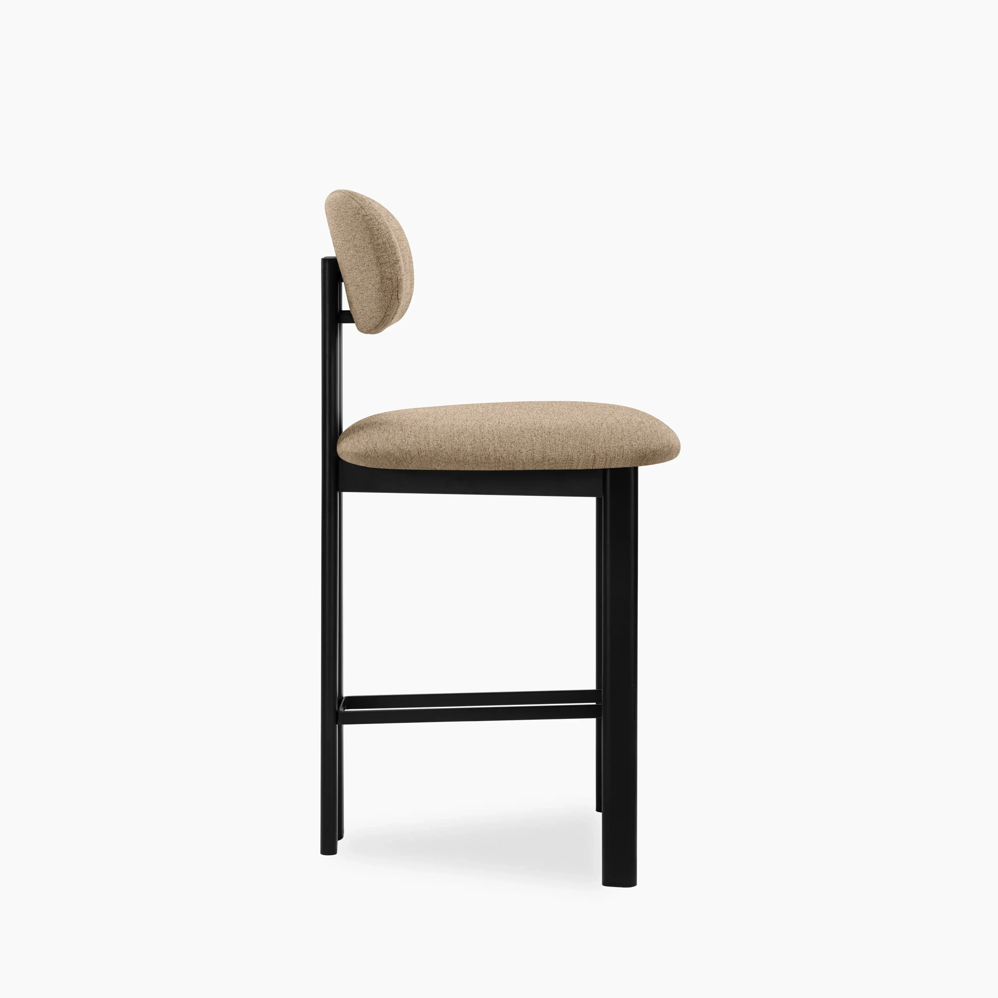 Arbor Kitchen Stool | Latte Sustainable Fabric & Black - Image 3