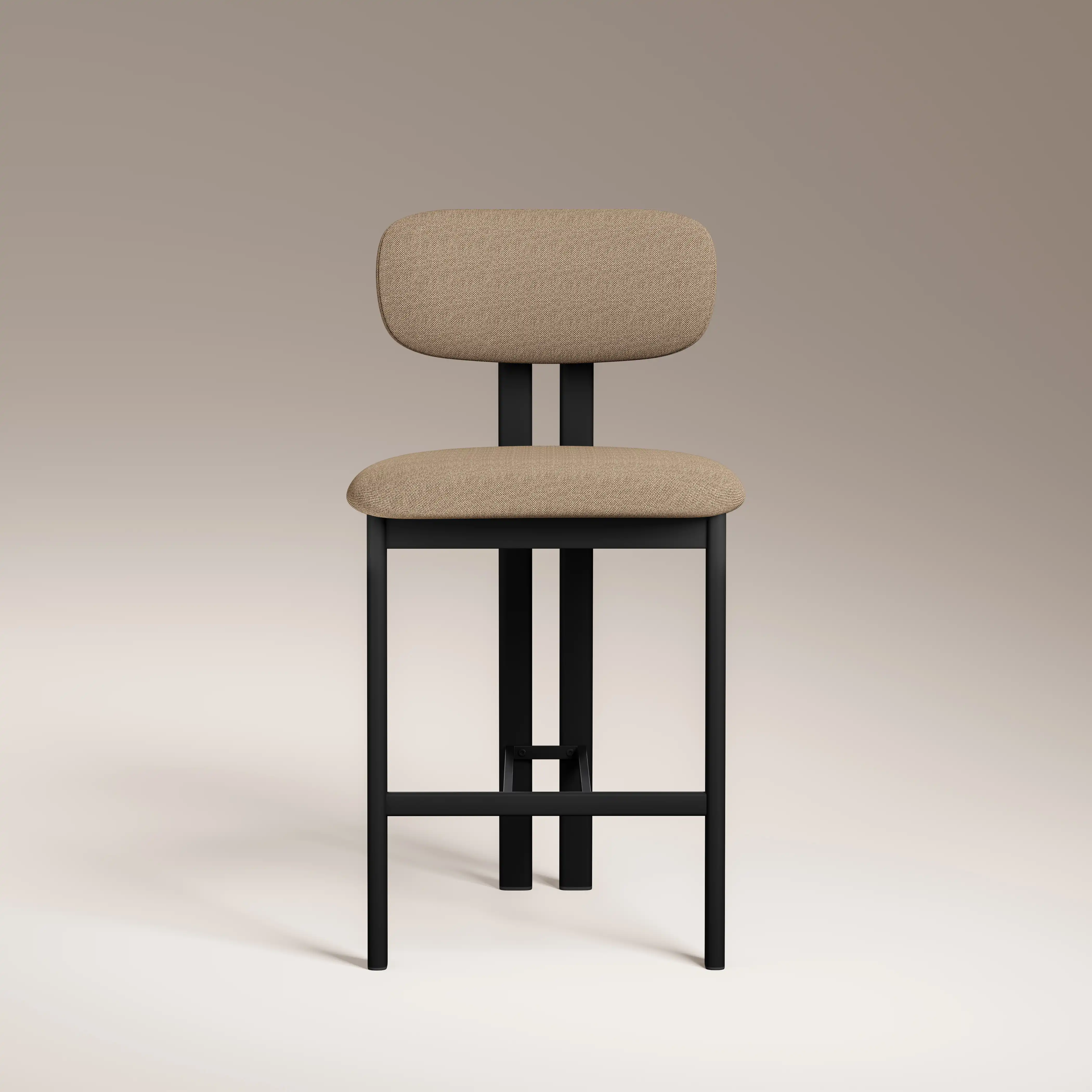Arbor Kitchen Stool | Latte Sustainable Fabric & Black - Image 3