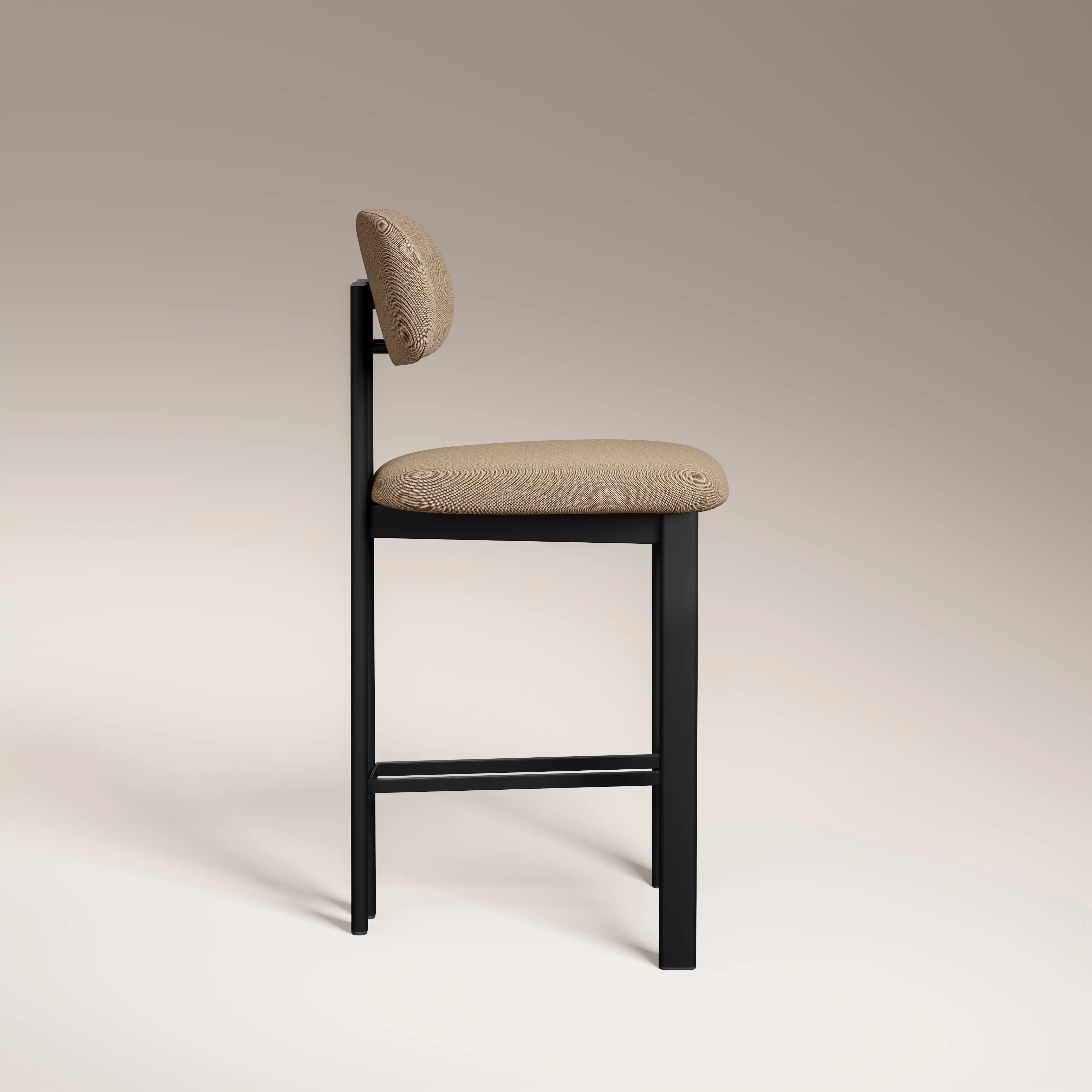 Arbor Kitchen Stool | Latte Sustainable Fabric & Black - Image 4