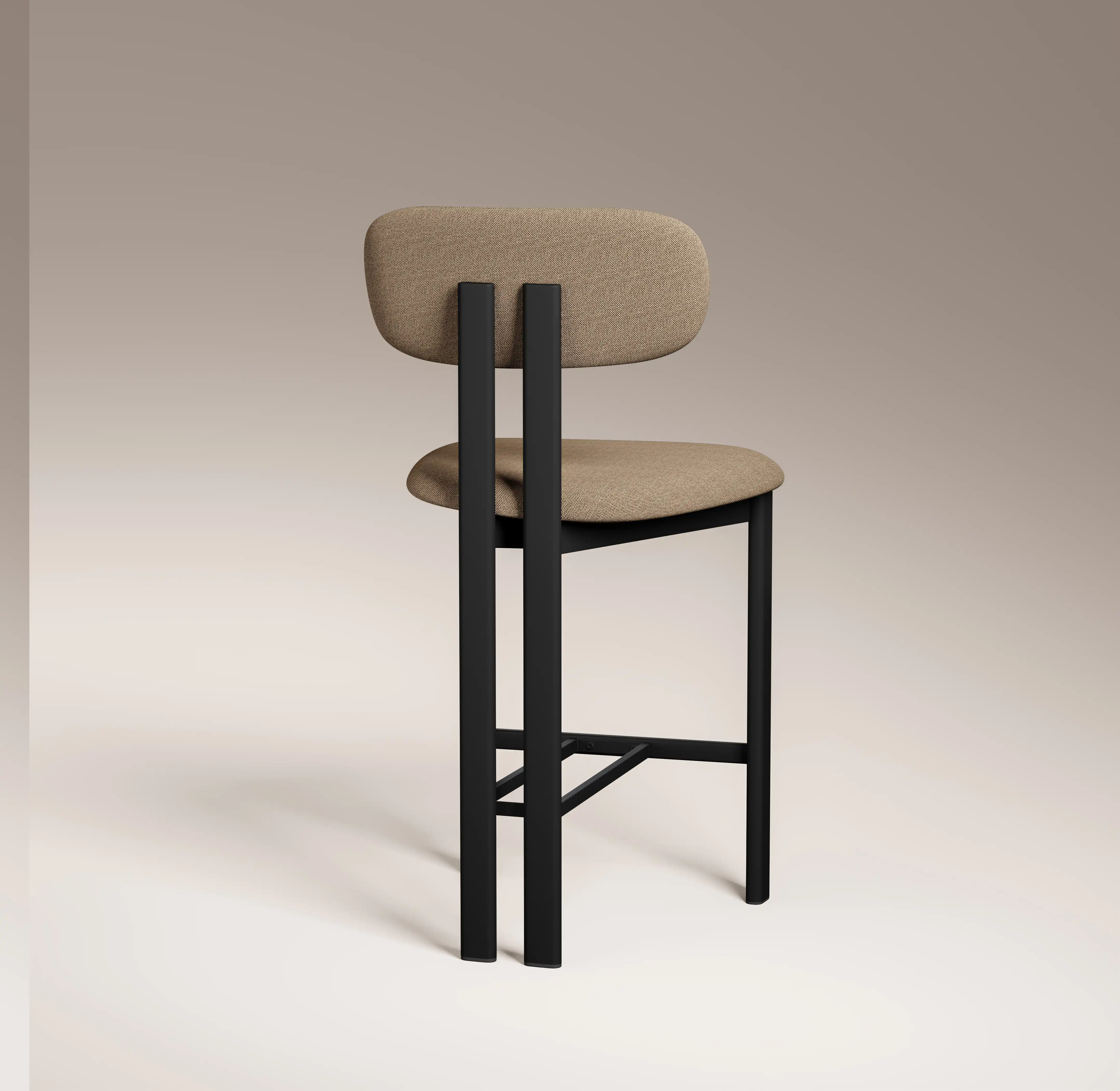 Arbor Kitchen Stool | Latte Sustainable Fabric & Black - Image 5
