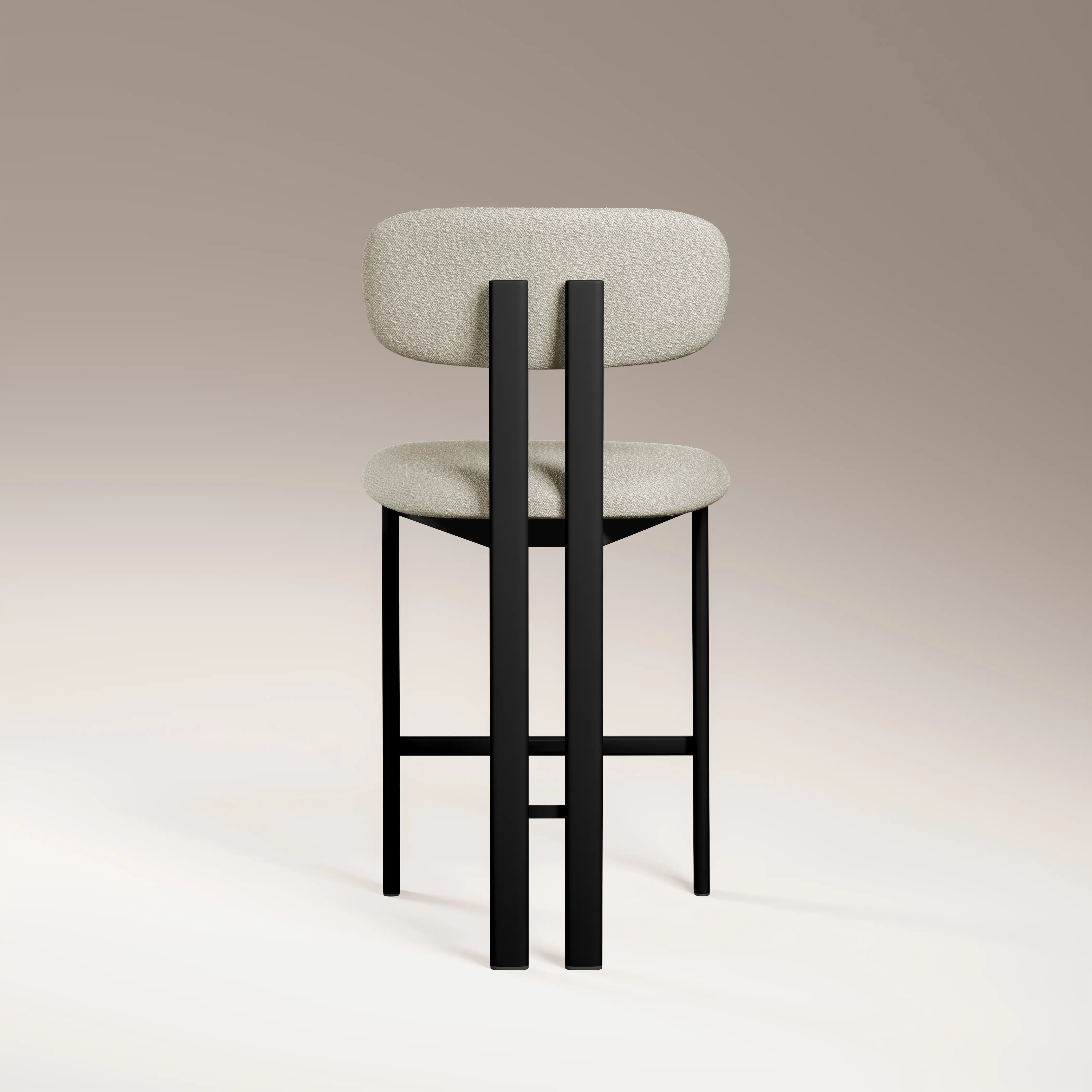 Arbor Kitchen Stool | Speckled Stone Sustainable Boucle & Black - Image 5