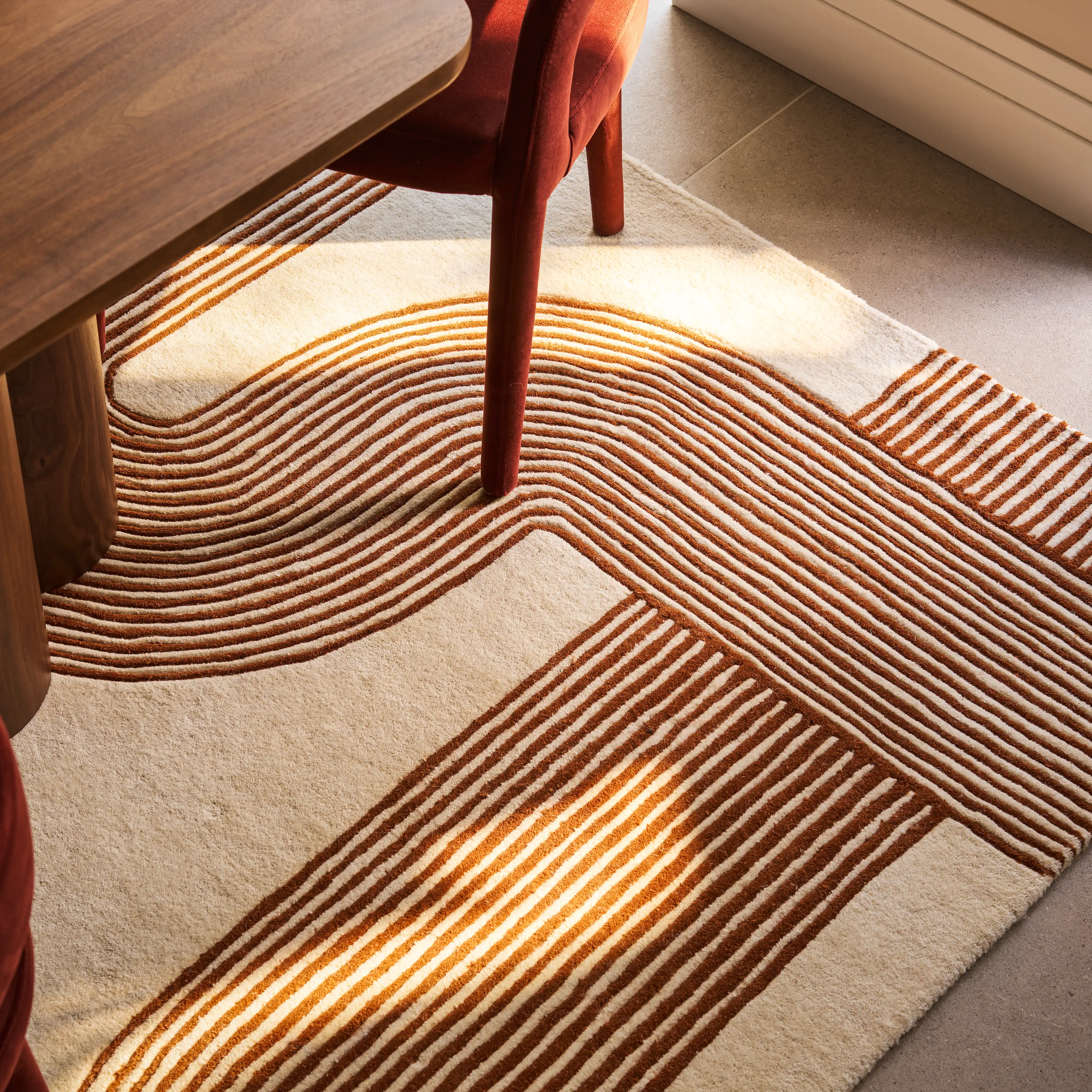 Archie Hand Tufted Rug | Beige & Brown - Image 2