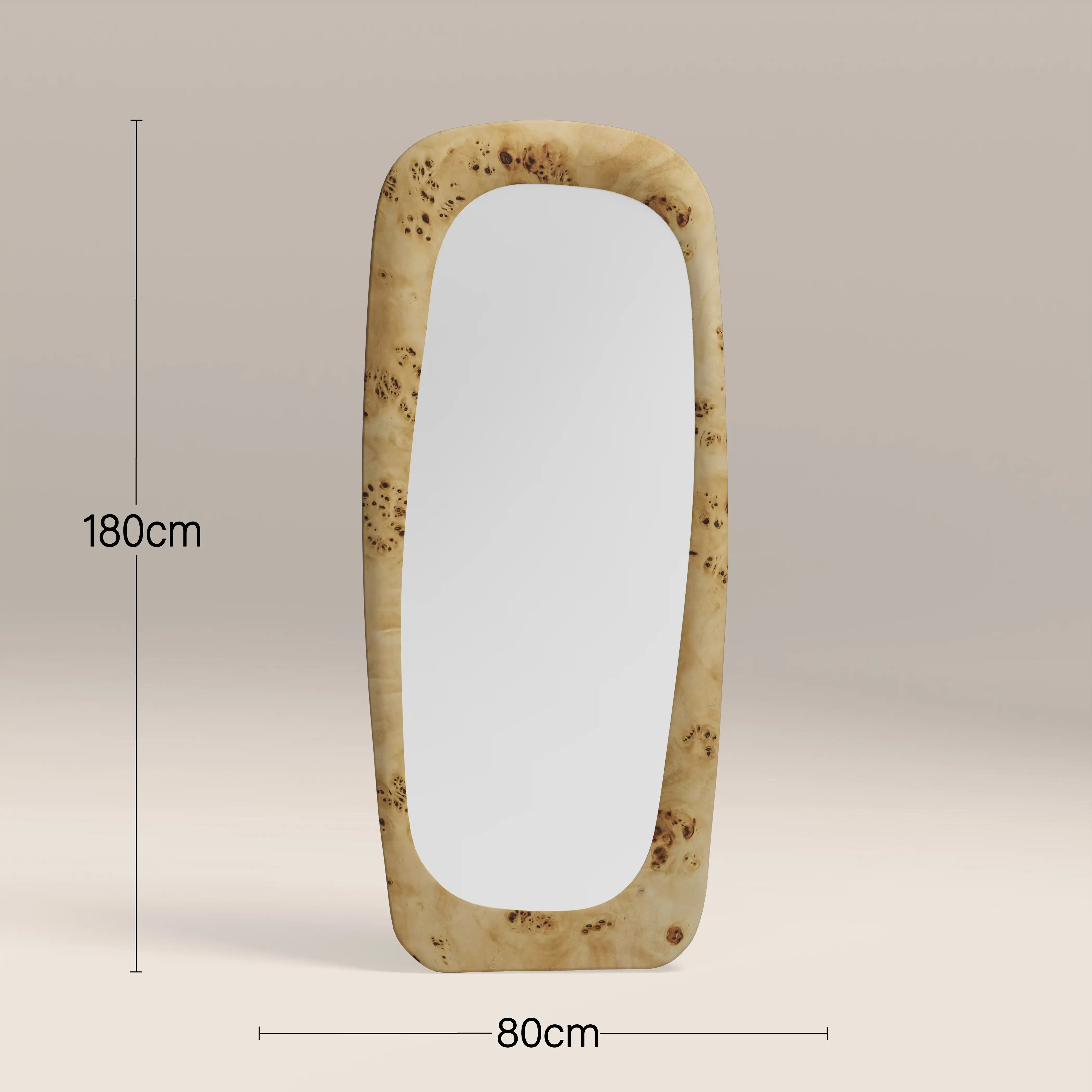 Arco Full Length Floor Mirror | Natural Burl Wood - Image 3