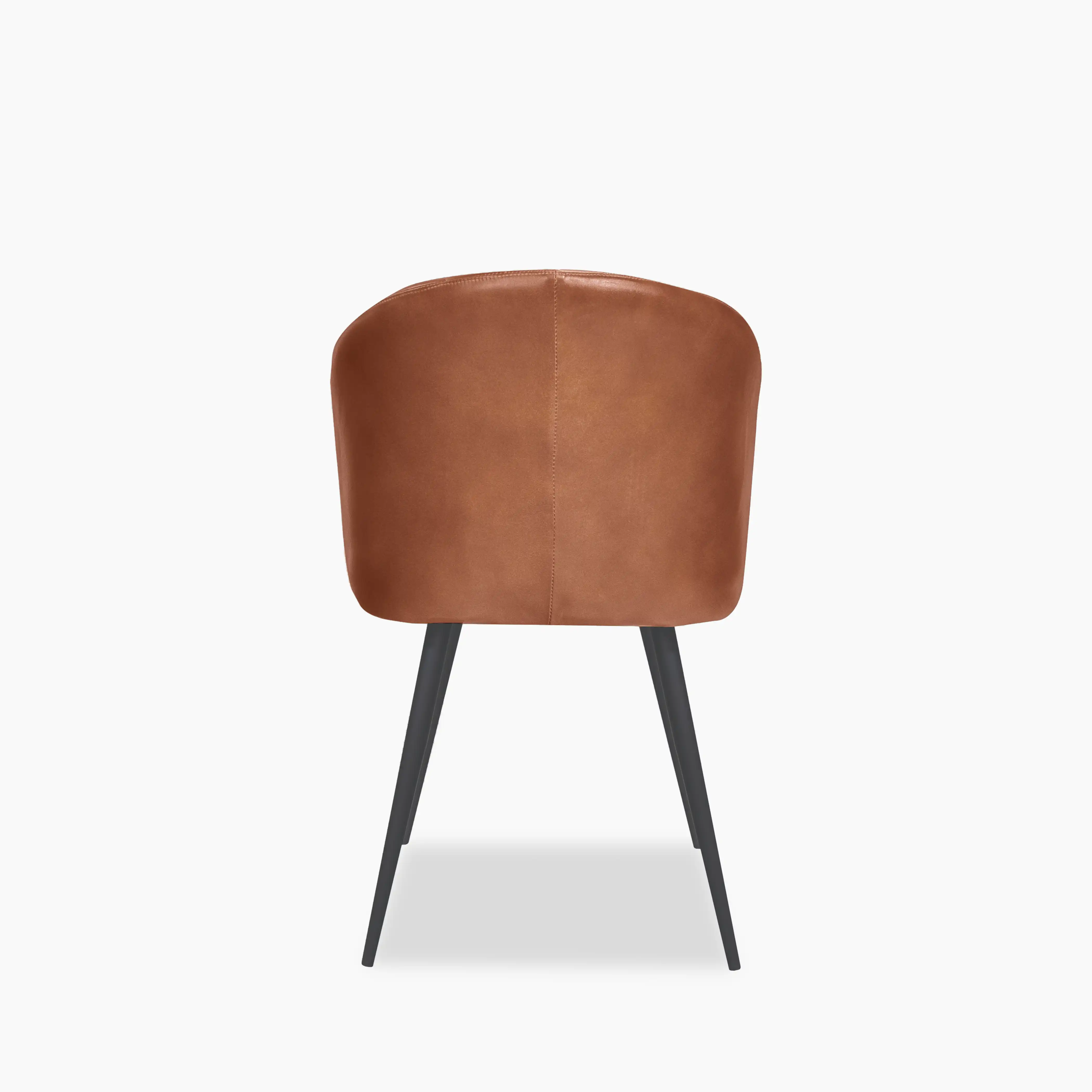 Argyle Carver Dining Chair | Bruciato Tan Faux Leather & Black - Image 3