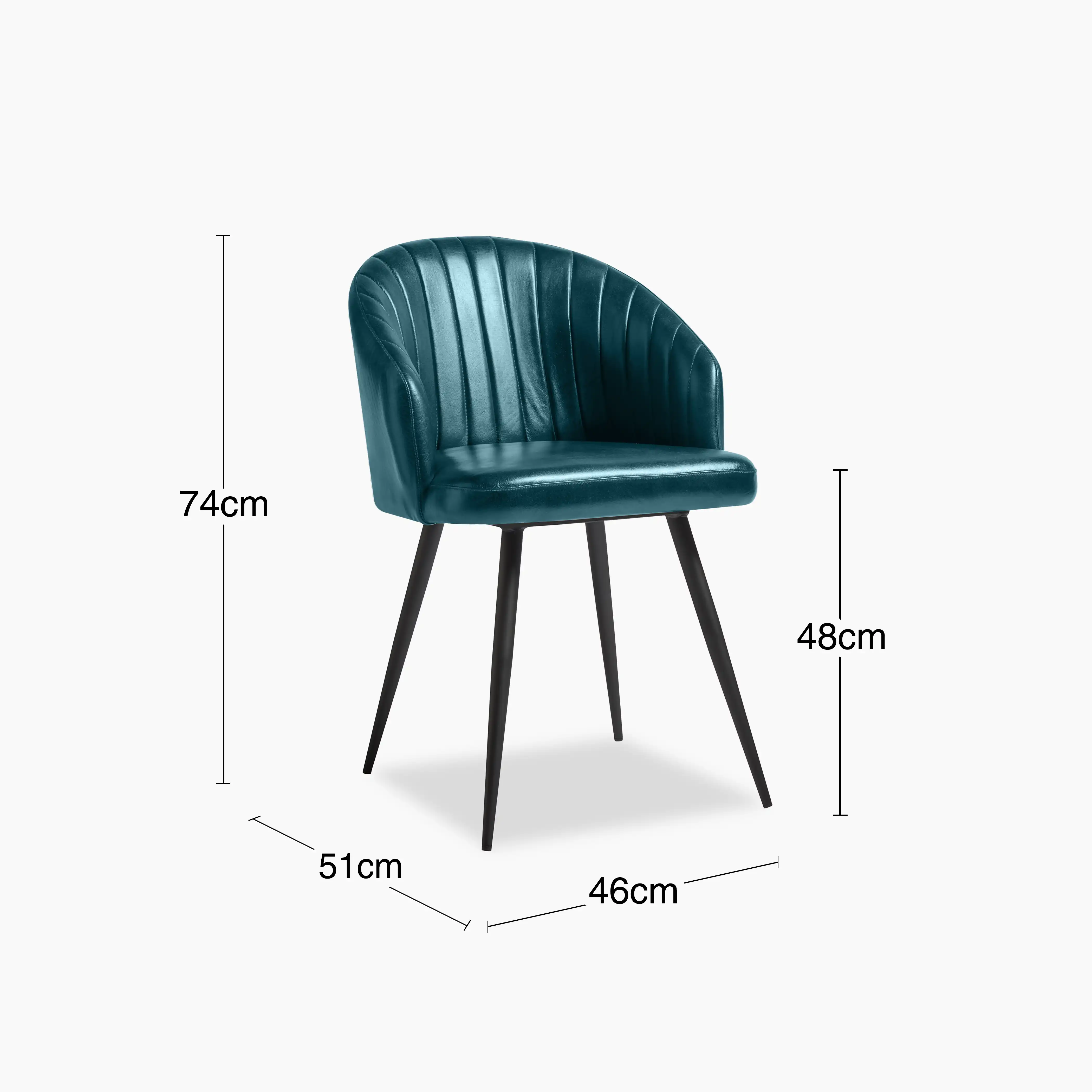 Argyle Carver Dining Chair | Vintage Blue Faux Leather & Black - Image 4