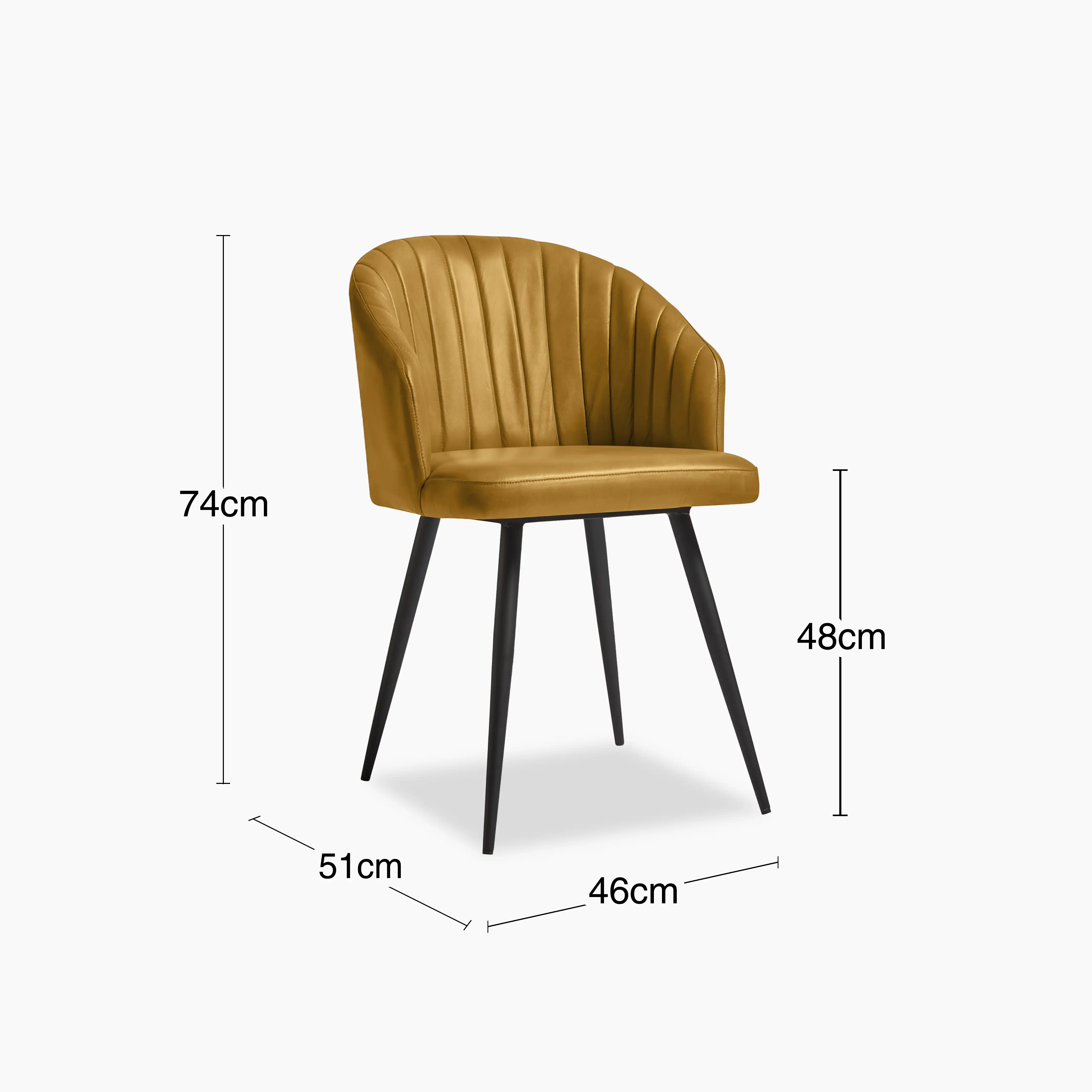 Argyle Carver Dining Chair | Vintage Gold Faux Leather & Black - Image 4